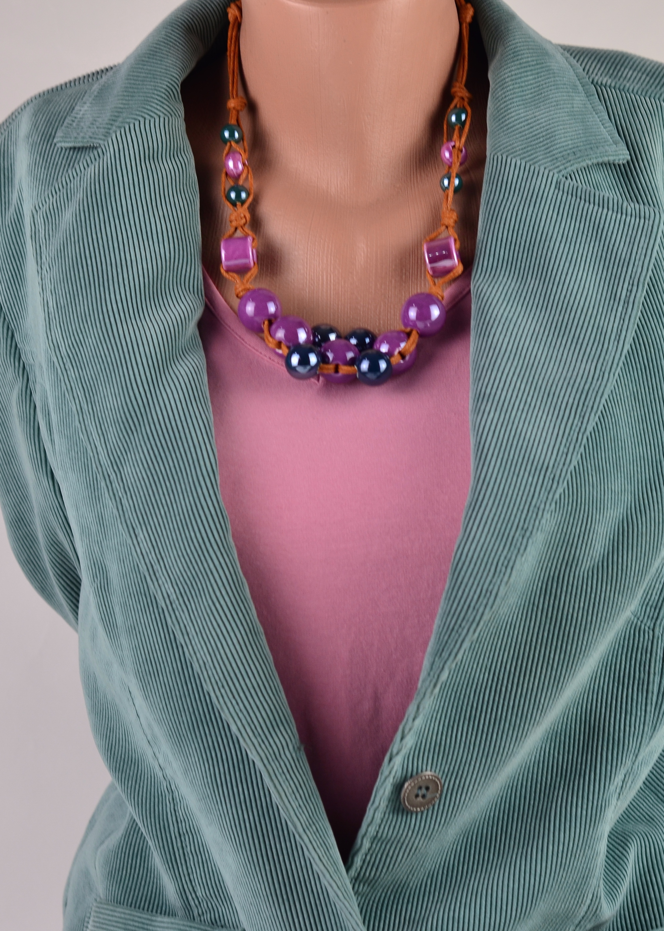 Biżuteria z koralikami ceramicznymi - naszyjnik - nr kat. C1