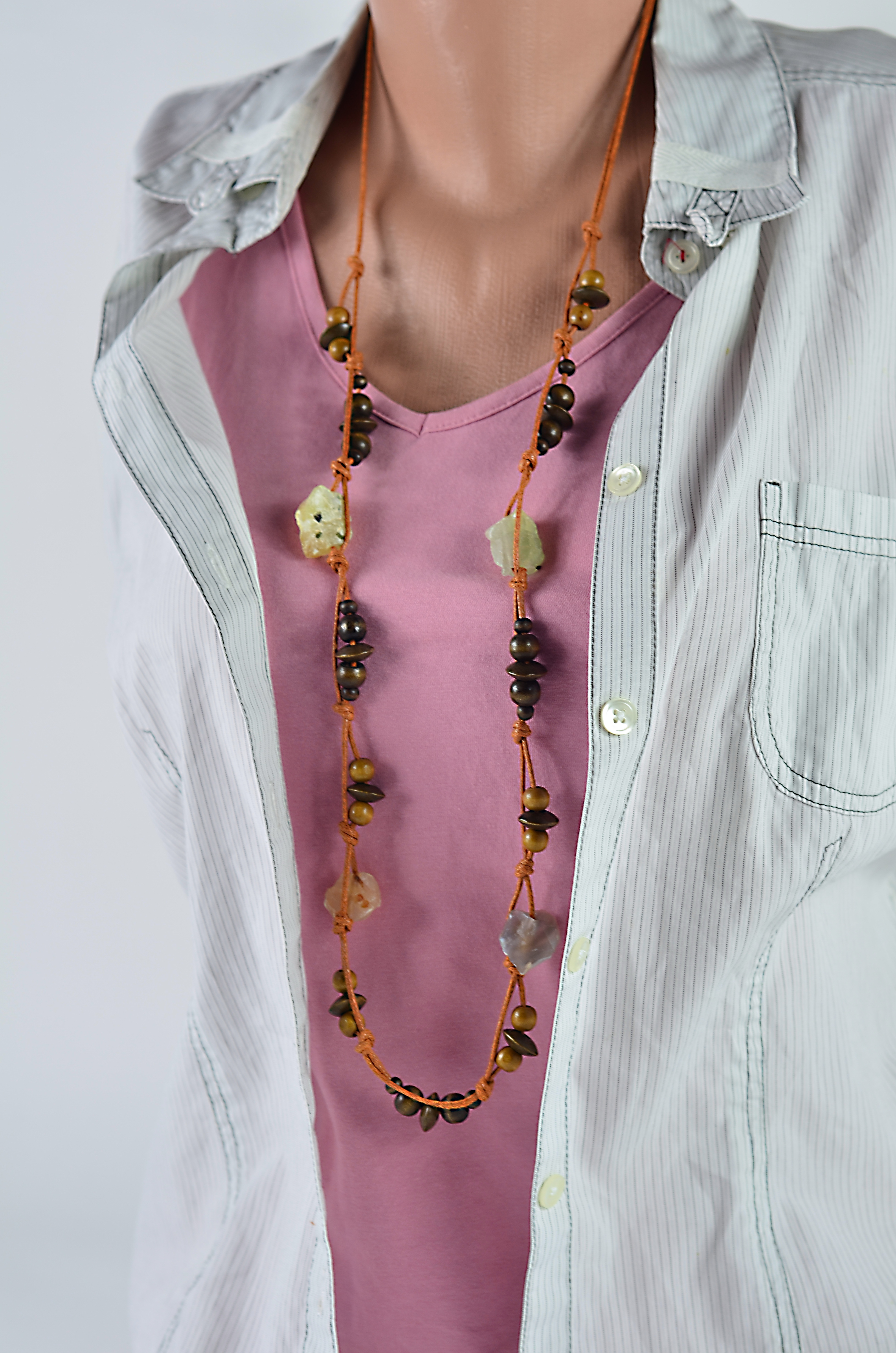 Biżuteria z kamieni naturalnych - naszyjnik z agatem - nr kat. M6