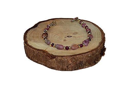 Bizuteria z kamieni naturalnych - bransoletka z rubinem i szafirem - nr kat. 273a