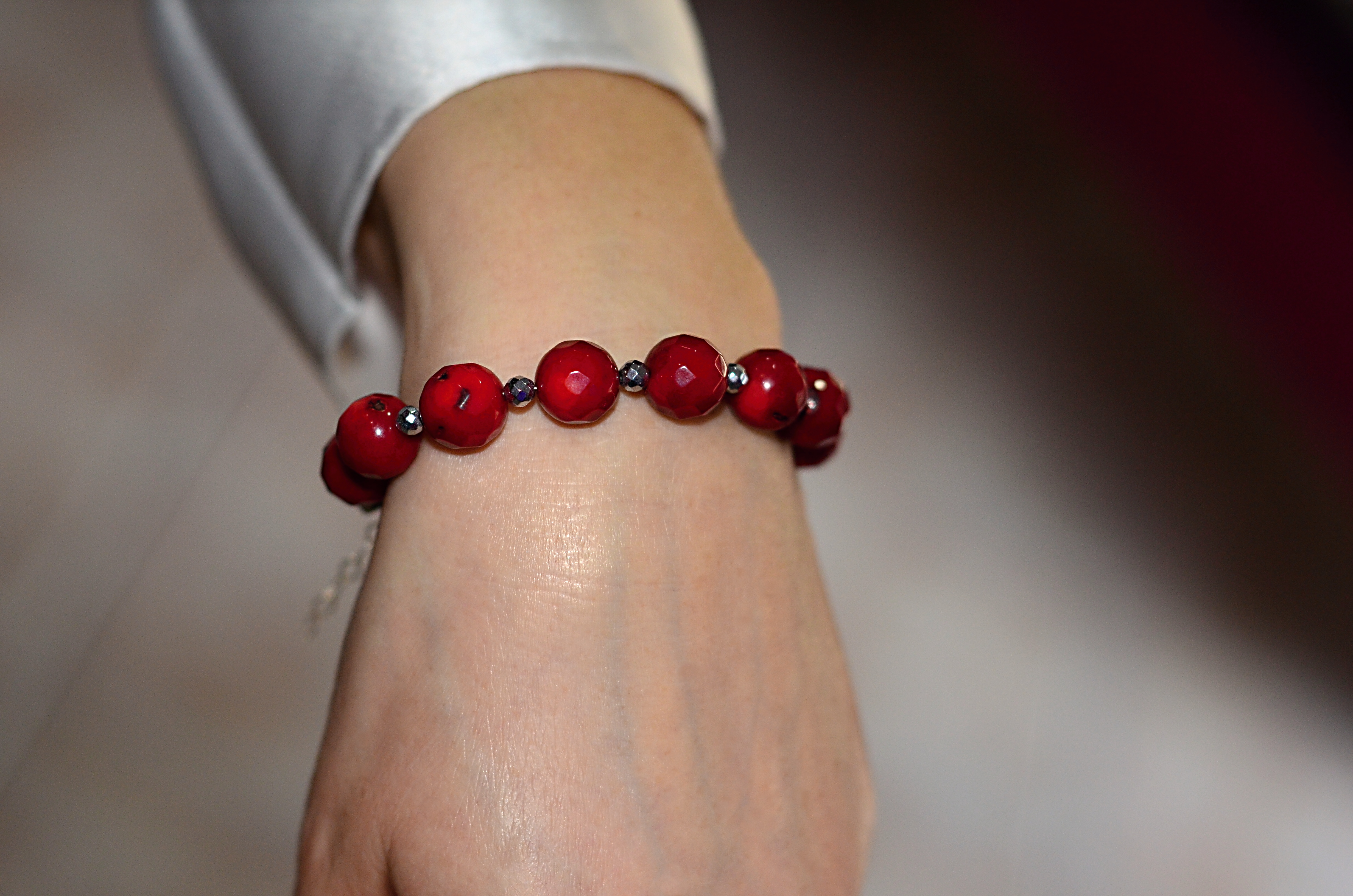 Biżuteria z kamieni naturalnych - bransoletka z agatem nr kat. 127a