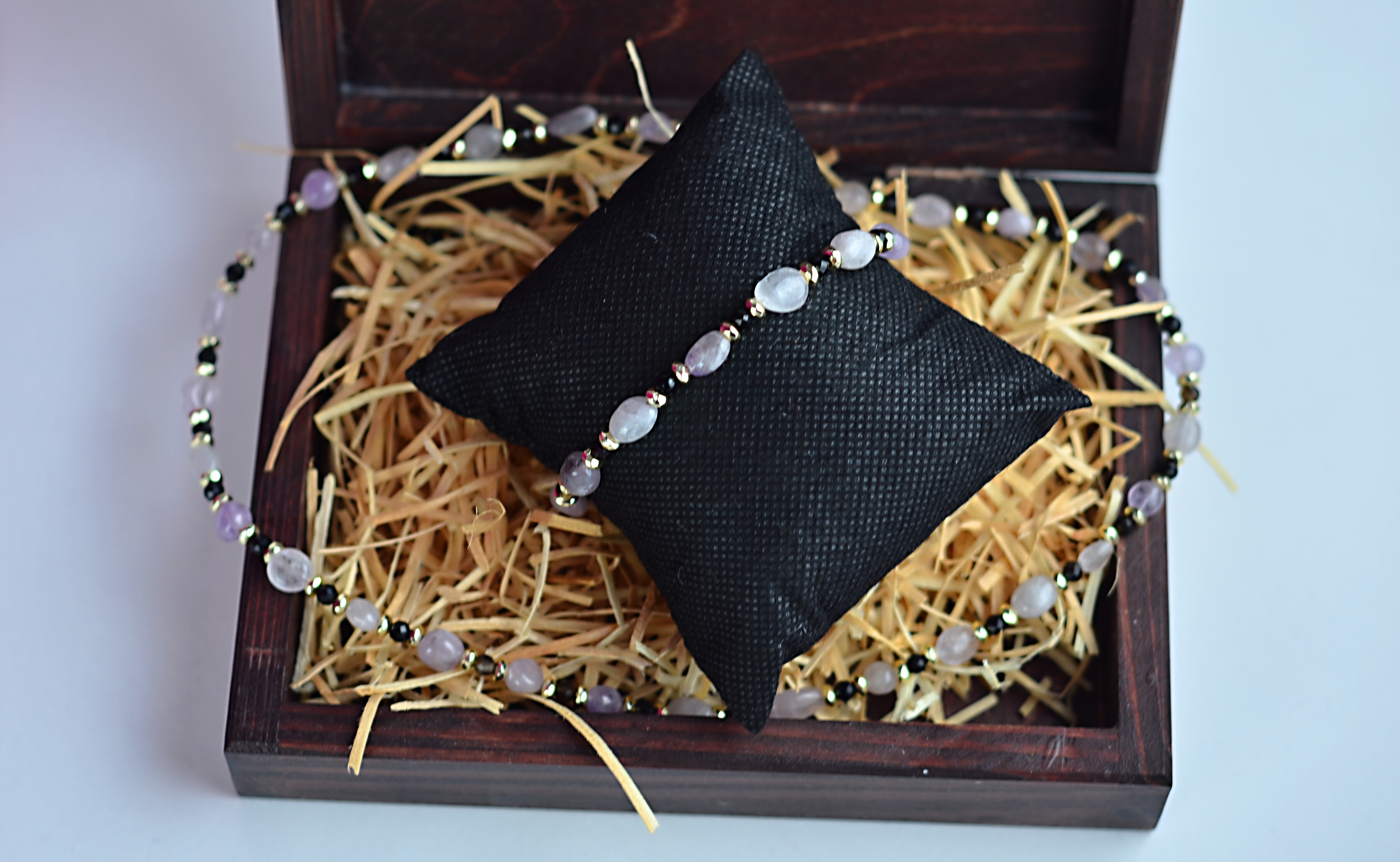 Biżuteria z kamieni naturalnych - bransoletka z ametystem - nr kat. 151a