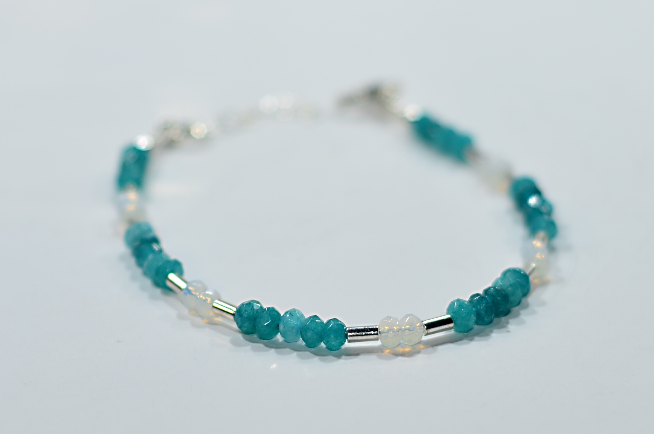 Biżuteria z kamieni naturalnych - bransoletka z jadeitem - nr kat. 249a