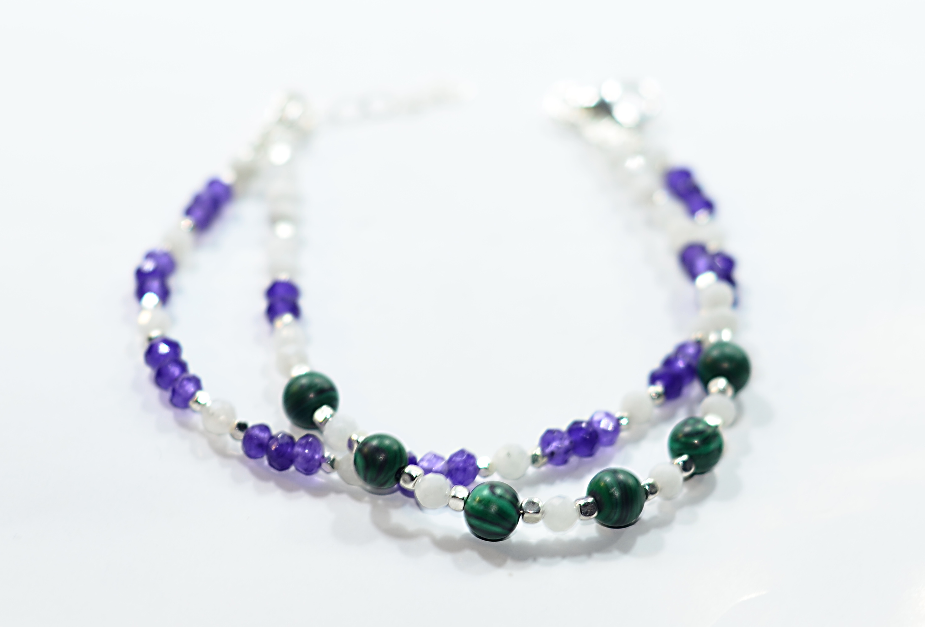 Biżuteria z kamieni naturalnych - bransoletka z kamieniem księżycowym - nr kat. 246a