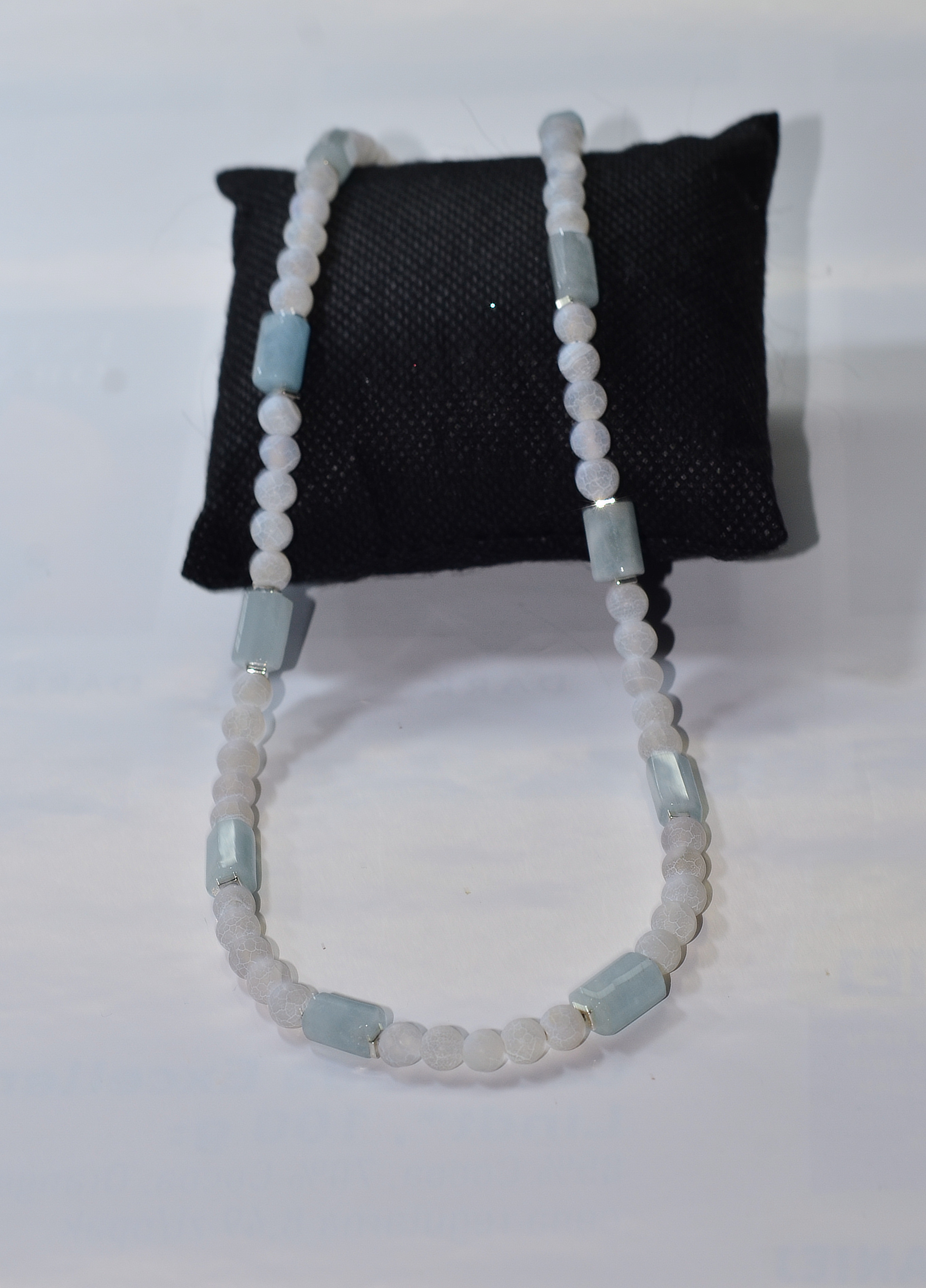 Biżuteria z kamieni naturalnych - Naszyjnik z akwamarynem i agatem - nr kat. 299