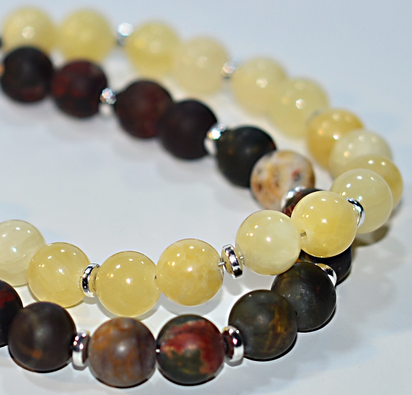 Biżuteria z kamieni naturalnych - bransoletka z nefrytem - nr kat. 224a