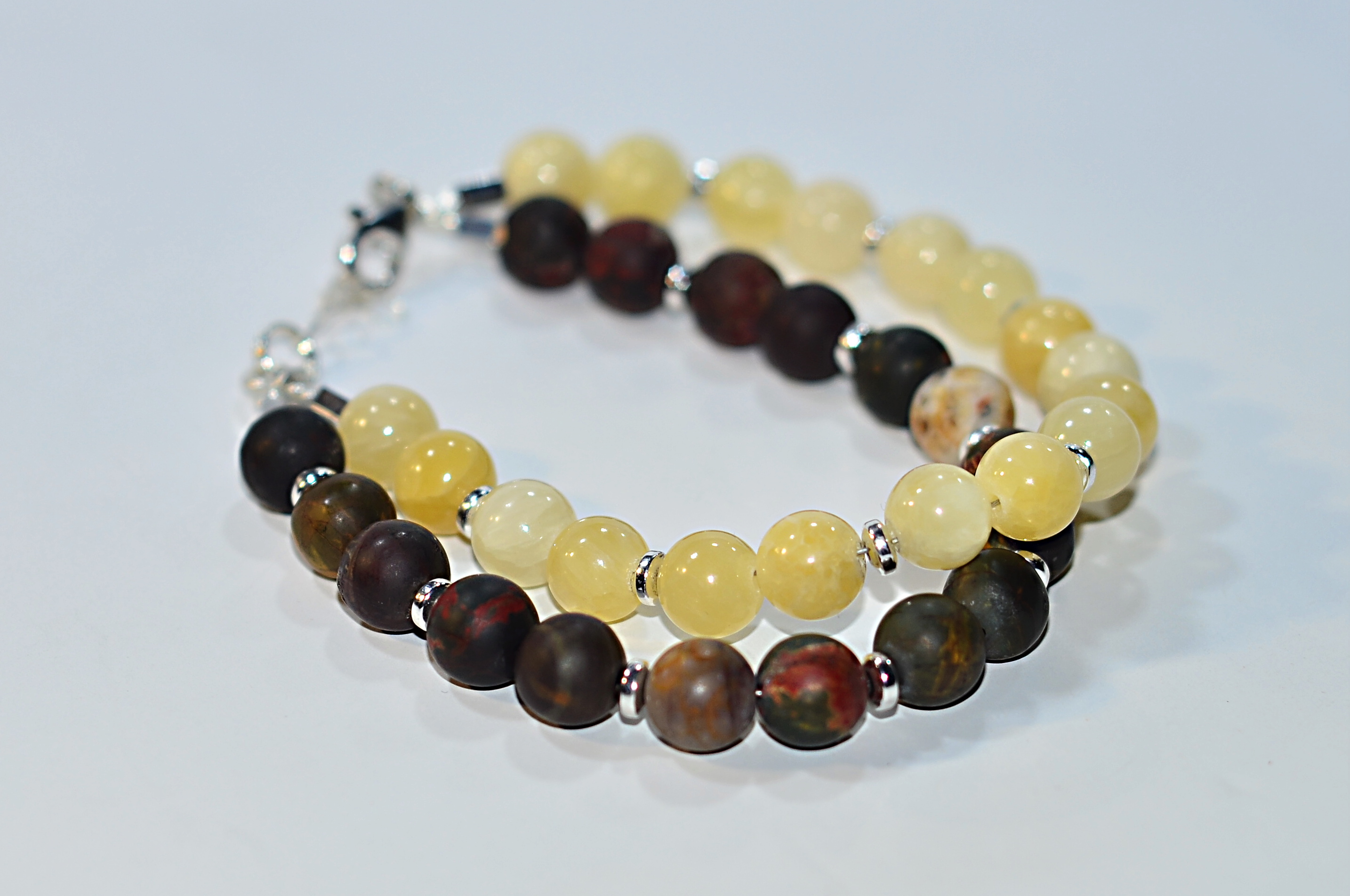 Biżuteria z kamieni naturalnych - bransoletka z nefrytem - nr kat. 224a