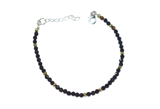 Biżuteria z kamieni naturalnych - bransoletka z agatem czarnym - nr kat. 205a