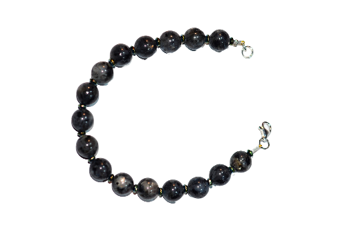 Biżuteria z kamieni naturalnych - bransoletka z larvikitem - nr kat. 135a