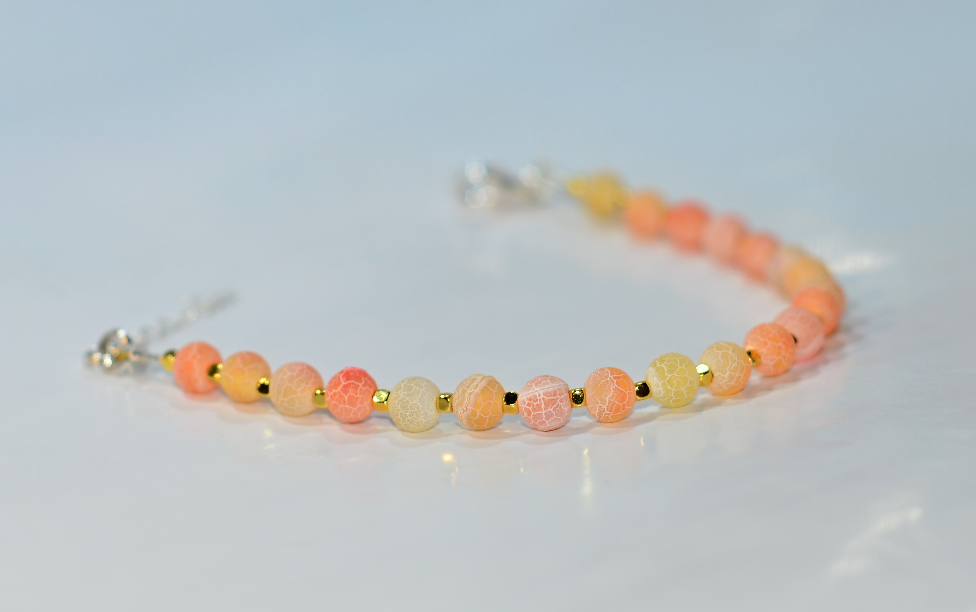 Biżuteria z kamieni naturalnych - bransoletka z agatami - nr kat. 160a