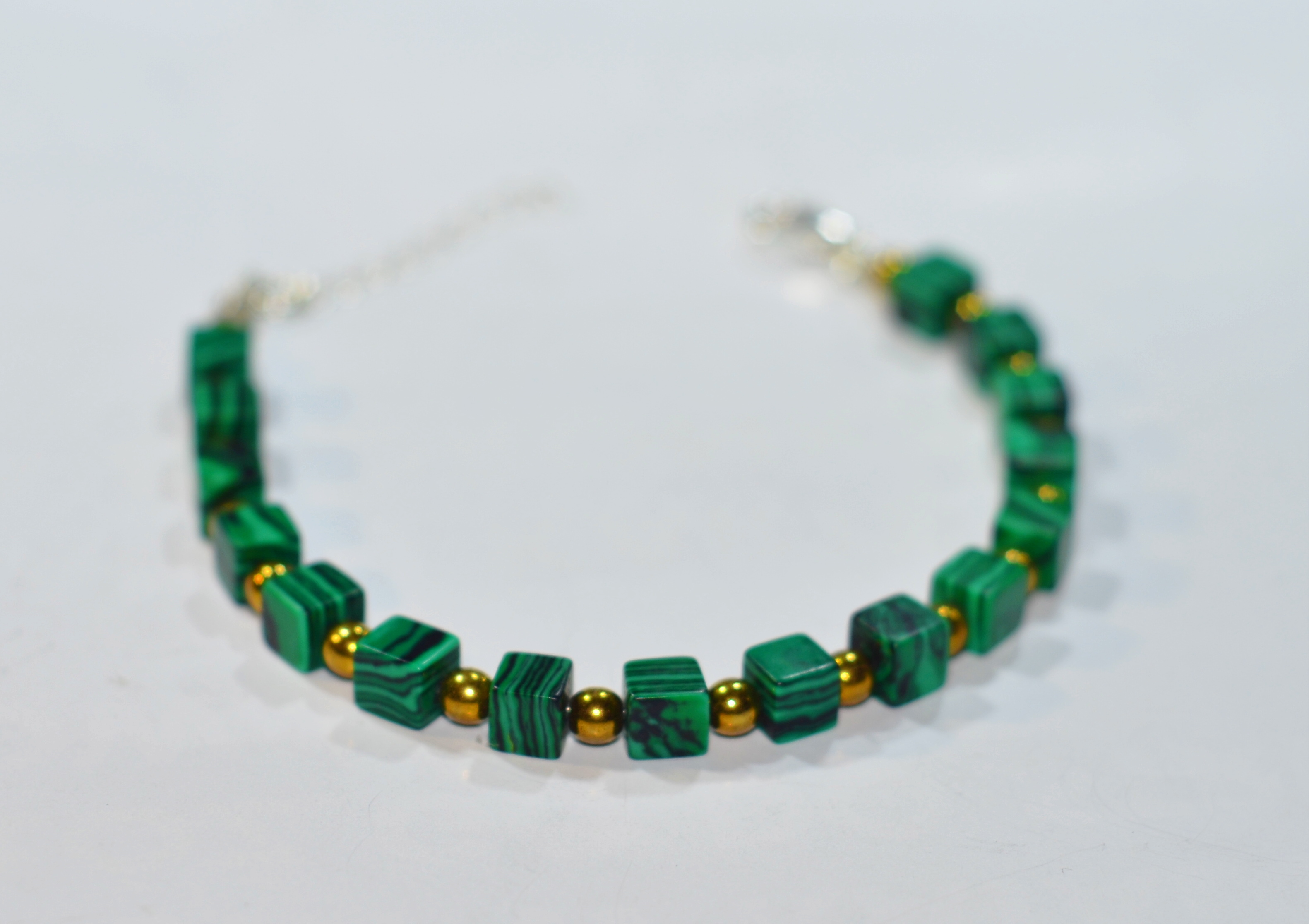 Bizuteria z kamieni naturalnych - bransoletka zmalachitem - nr kat. 171a