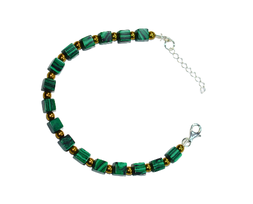 Bizuteria z kamieni naturalnych - bransoletka zmalachitem - nr kat. 171a