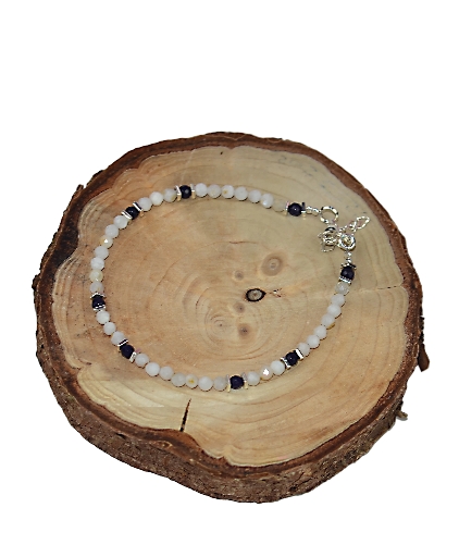 Biżuteria z kamieni naturalnych bransoletka z akwamarynem nr kat. 303a