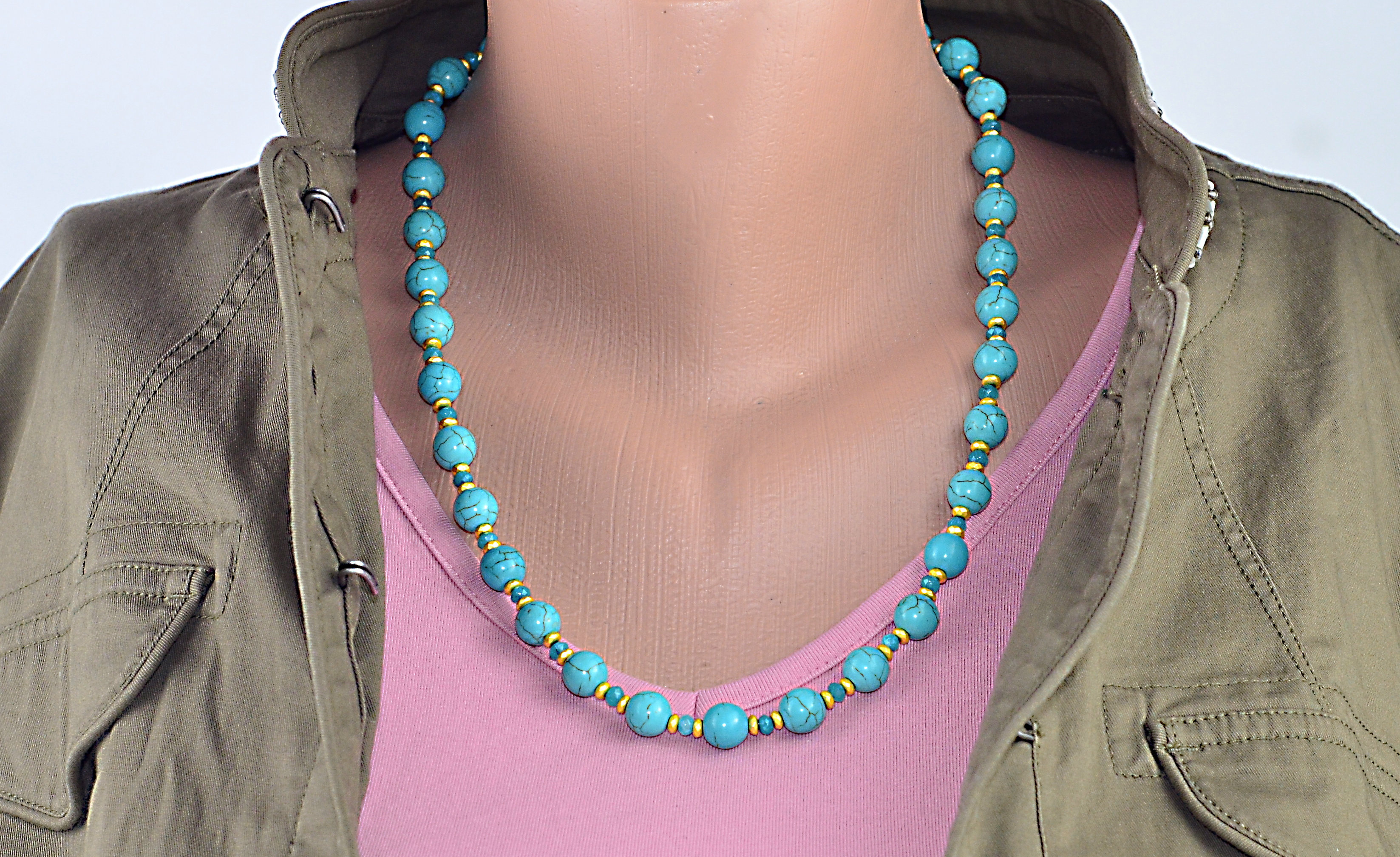 Naszyjnik i bransoletka z howlitem - nr kat. 318, 318a