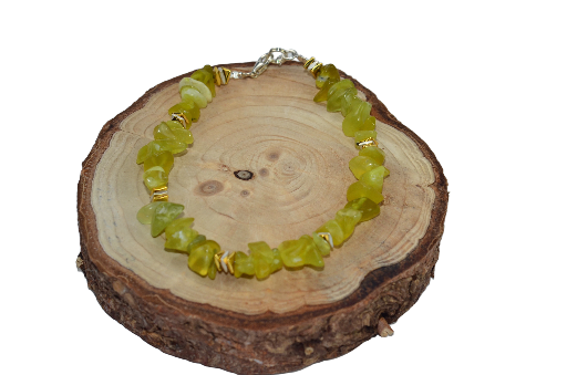 Biżuteria z kamieni naturalnych - Naszyjnik oraz bransoletka z oliwinem- nr kat. 317