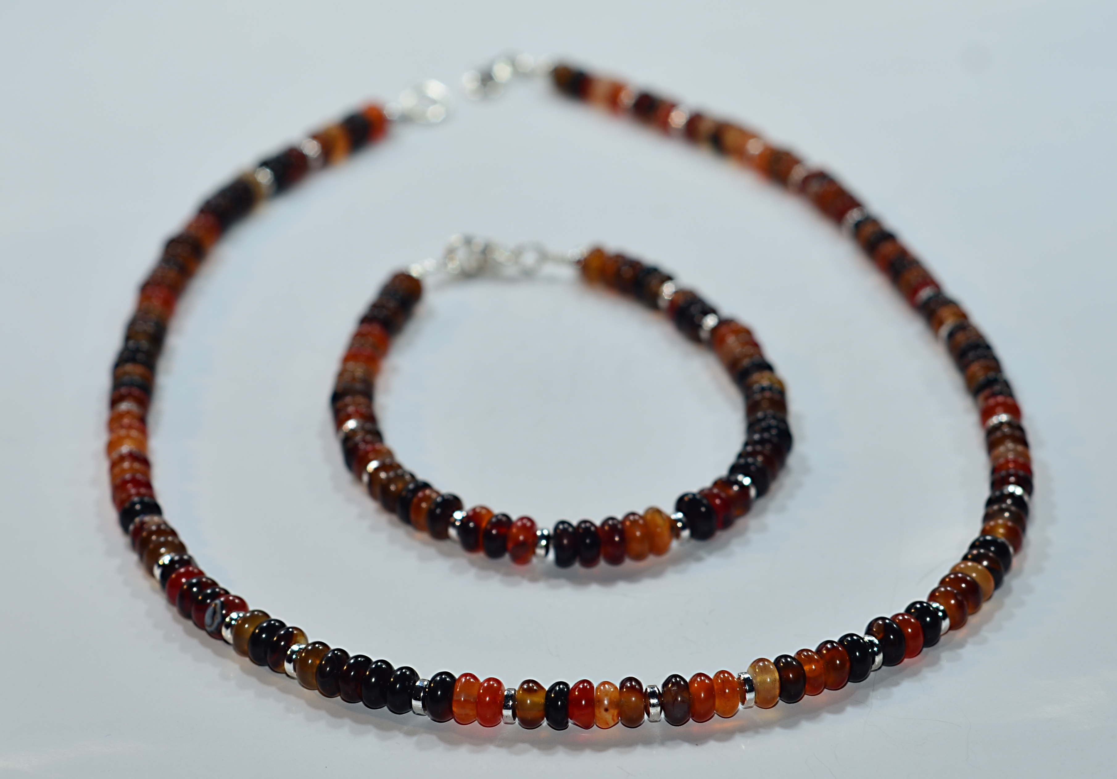 Naszyjnik i bransoletka z agatem - nr kat. 302,302a