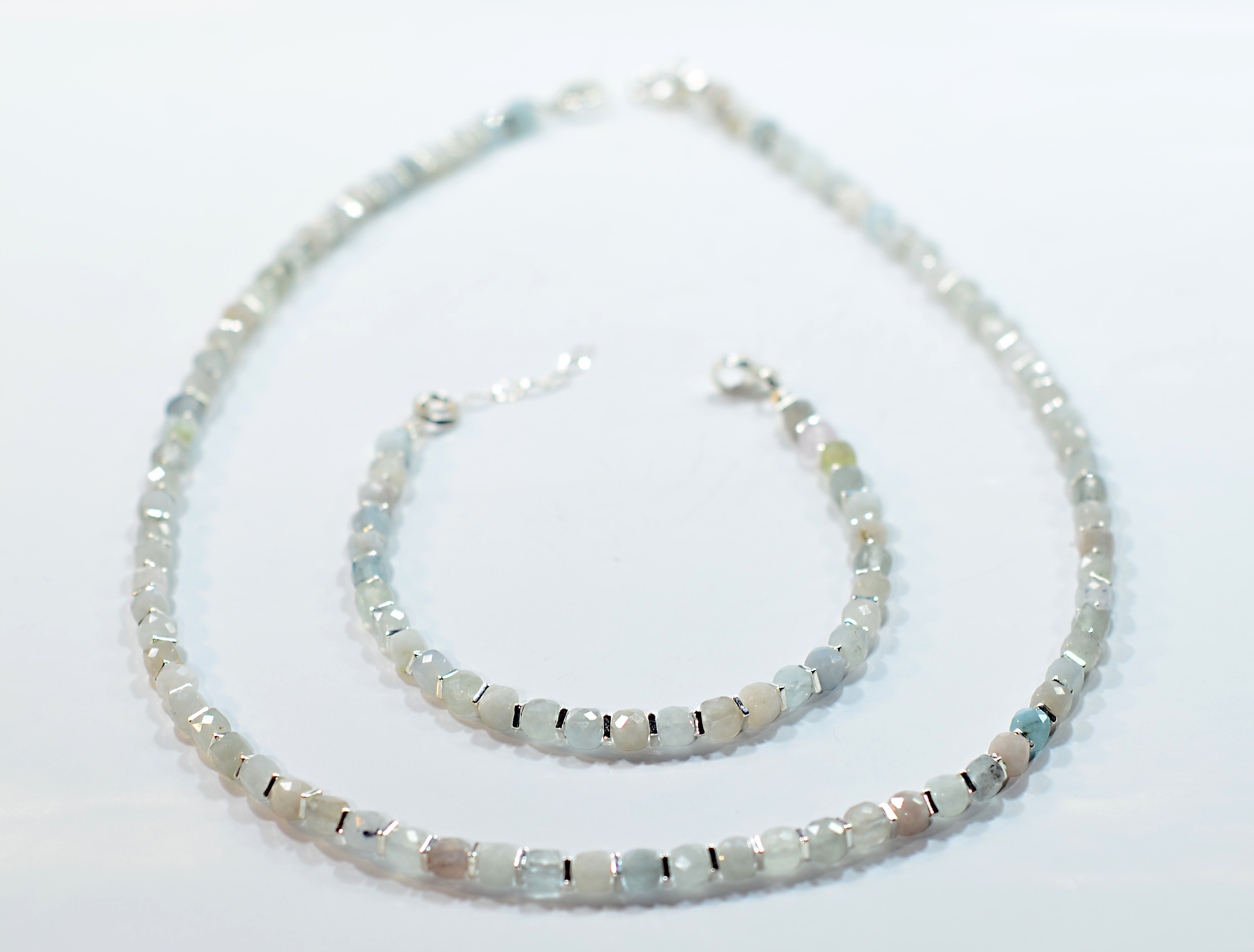 Naszyjnik i bransoletka z akwamarynem - nr kat. 281