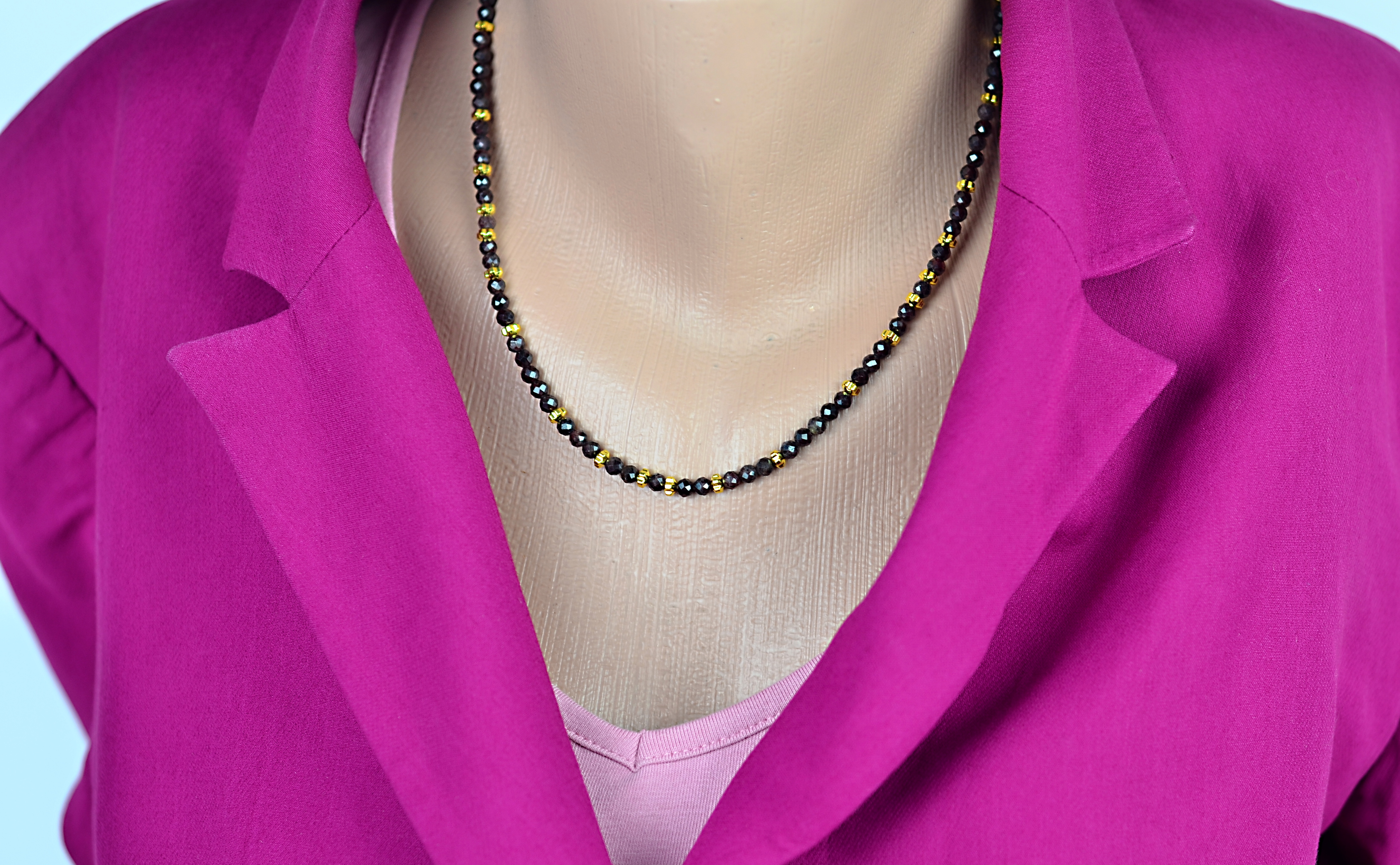 Naszyjnik z bransoletką z granatem - nr kat. 265, 265a