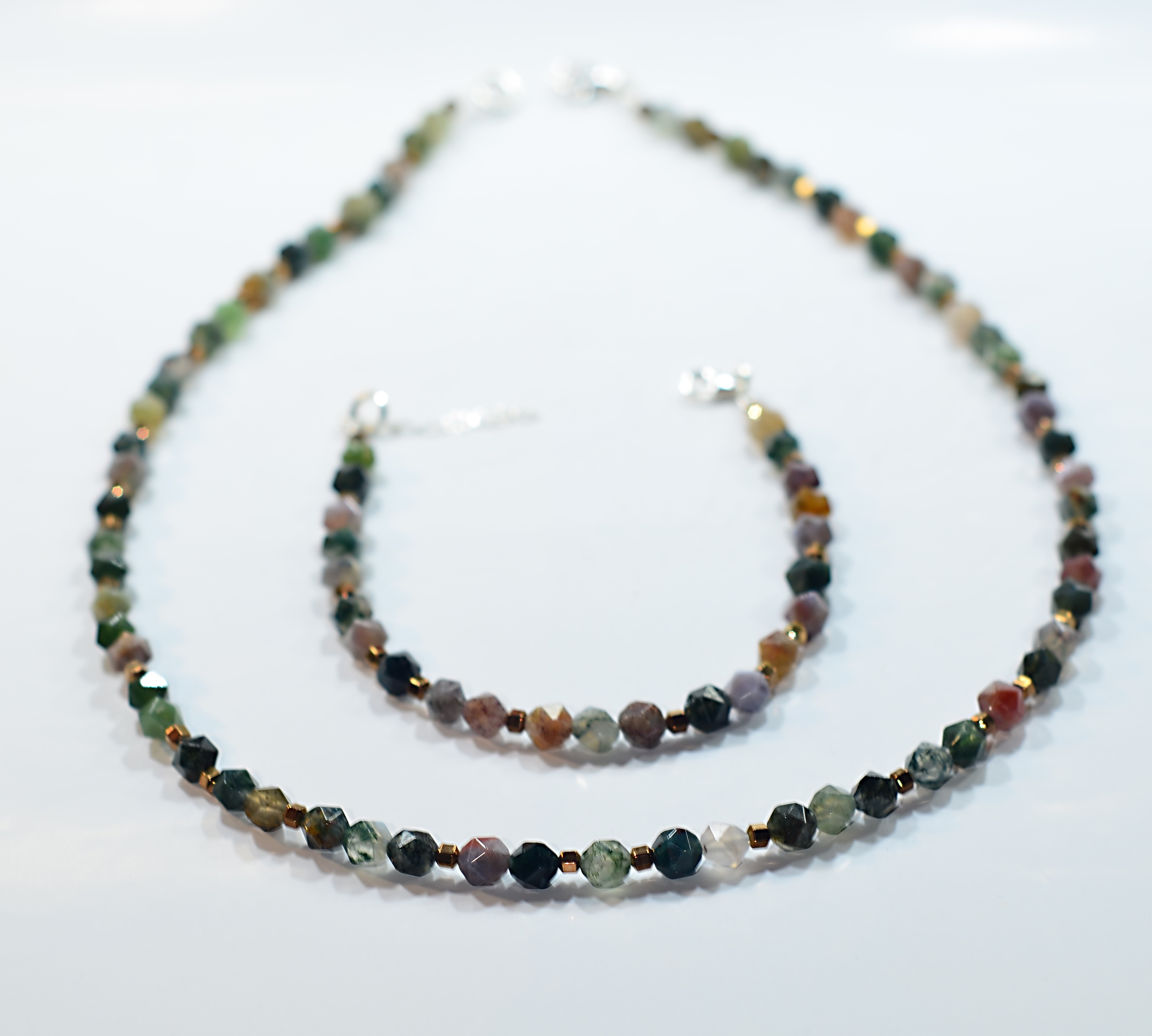 Naszyjnik i bransoletka z agatem - nr kat. 282, 282a