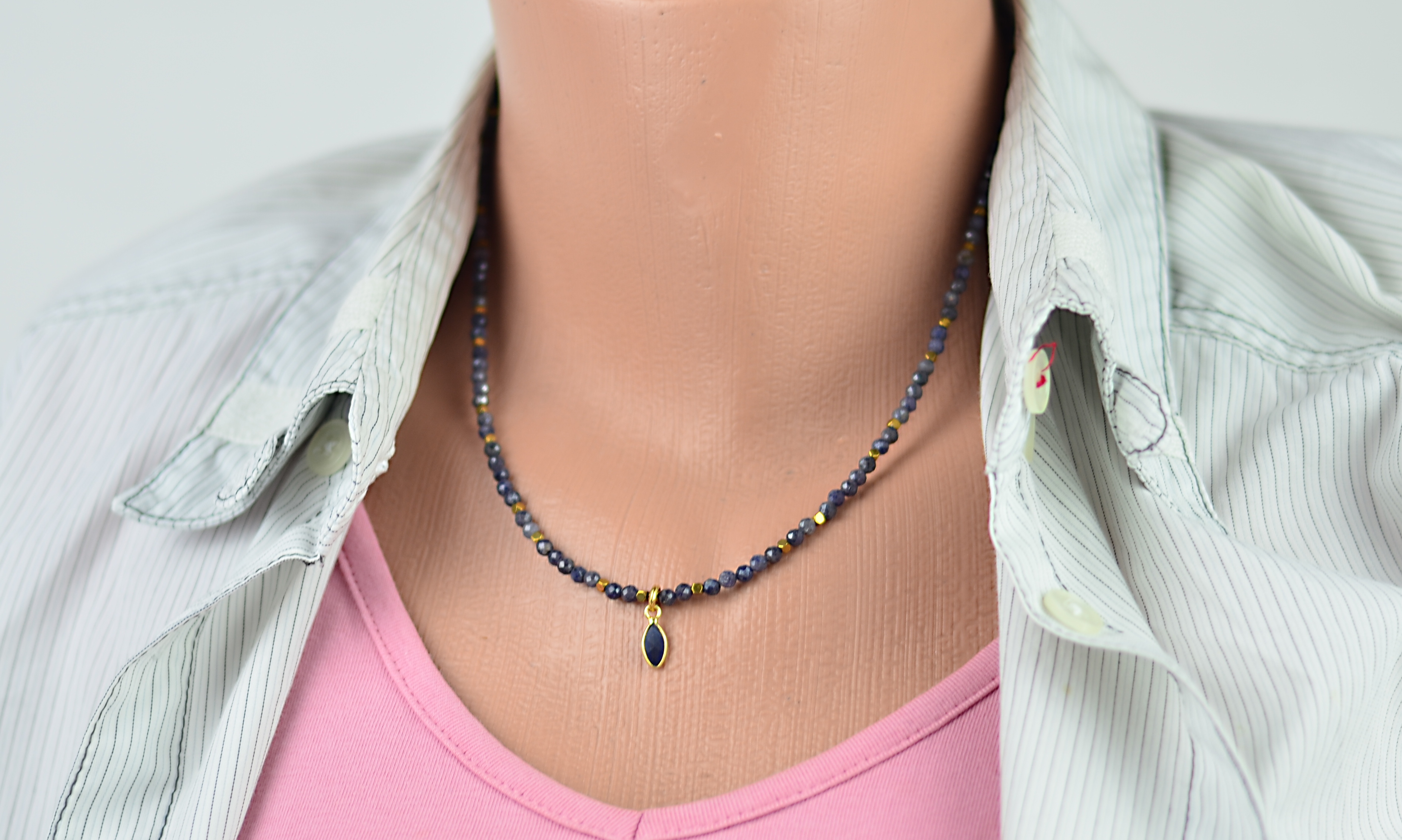 Naszyjnik i bransoletka z szafirem - nr kat. 174, 174a