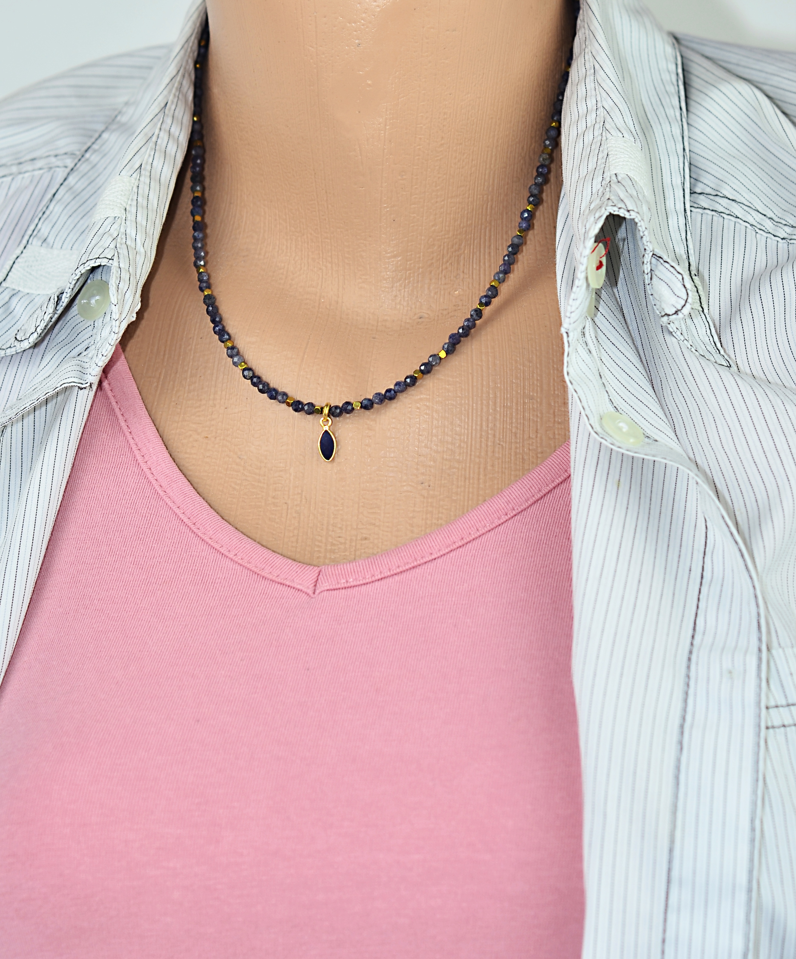 Naszyjnik i bransoletka z szafirem - nr kat. 174, 174a