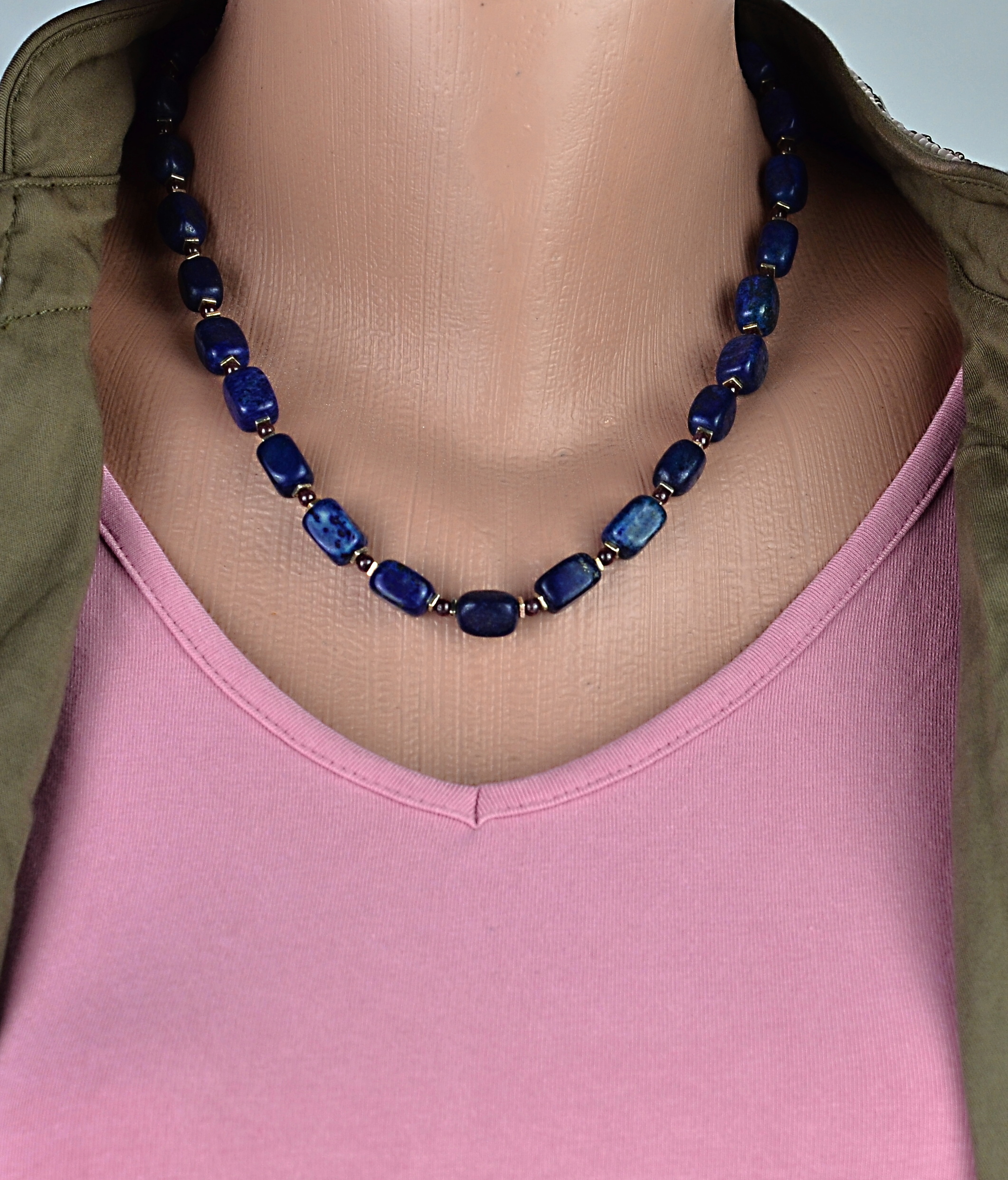 Naszyjnik i bransoletka z lapis lazuli - nr kat. 176, 176a