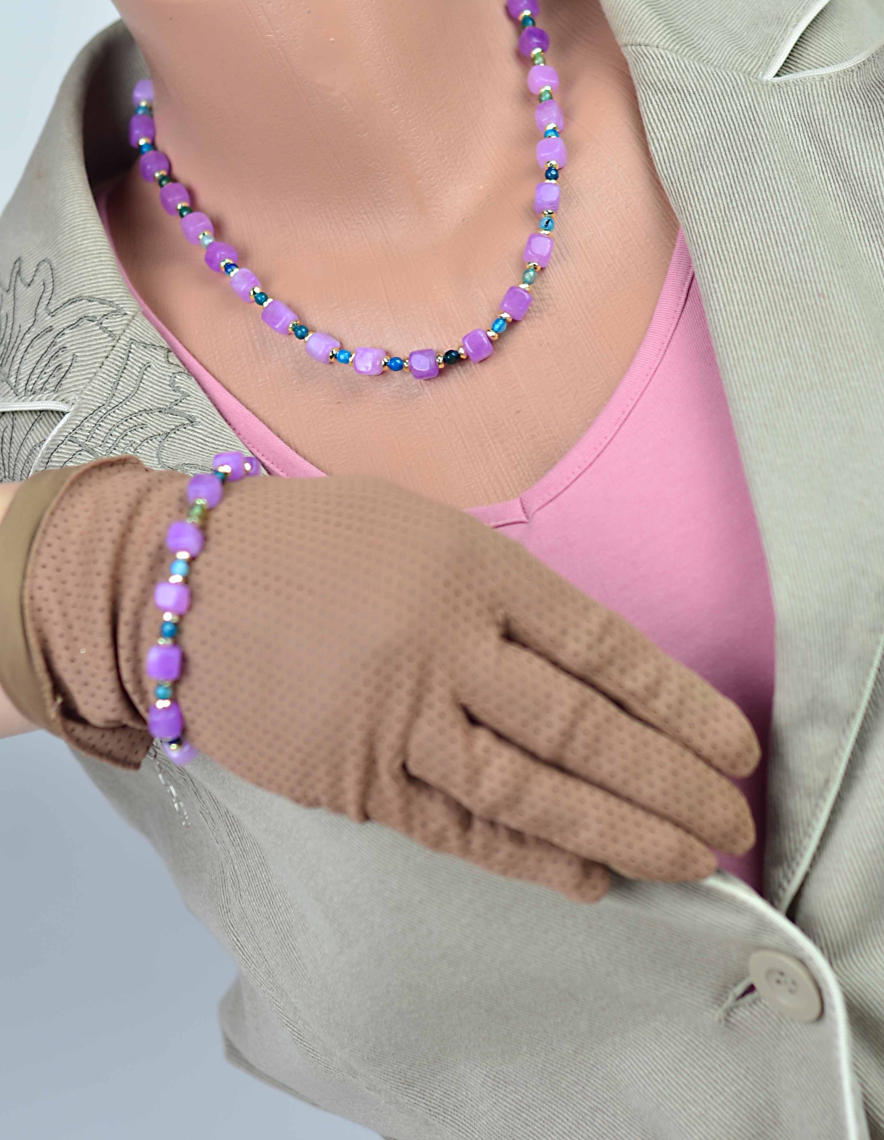 Naszyjnik i bransoletka z ametystem - nr kat. 283, 283a