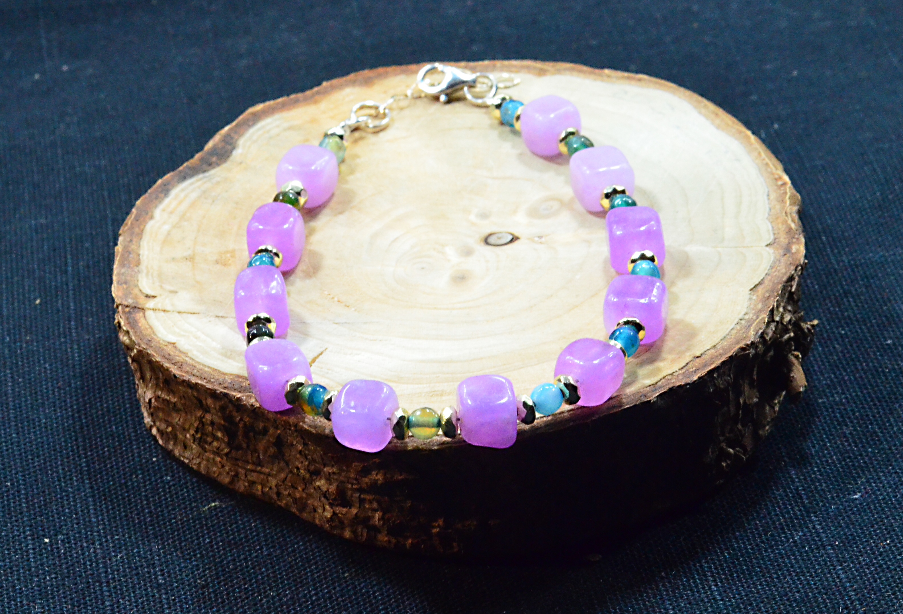 Biżuteria z kamieni naturalnych - bransoletka z ametystem - nr kat. 283a