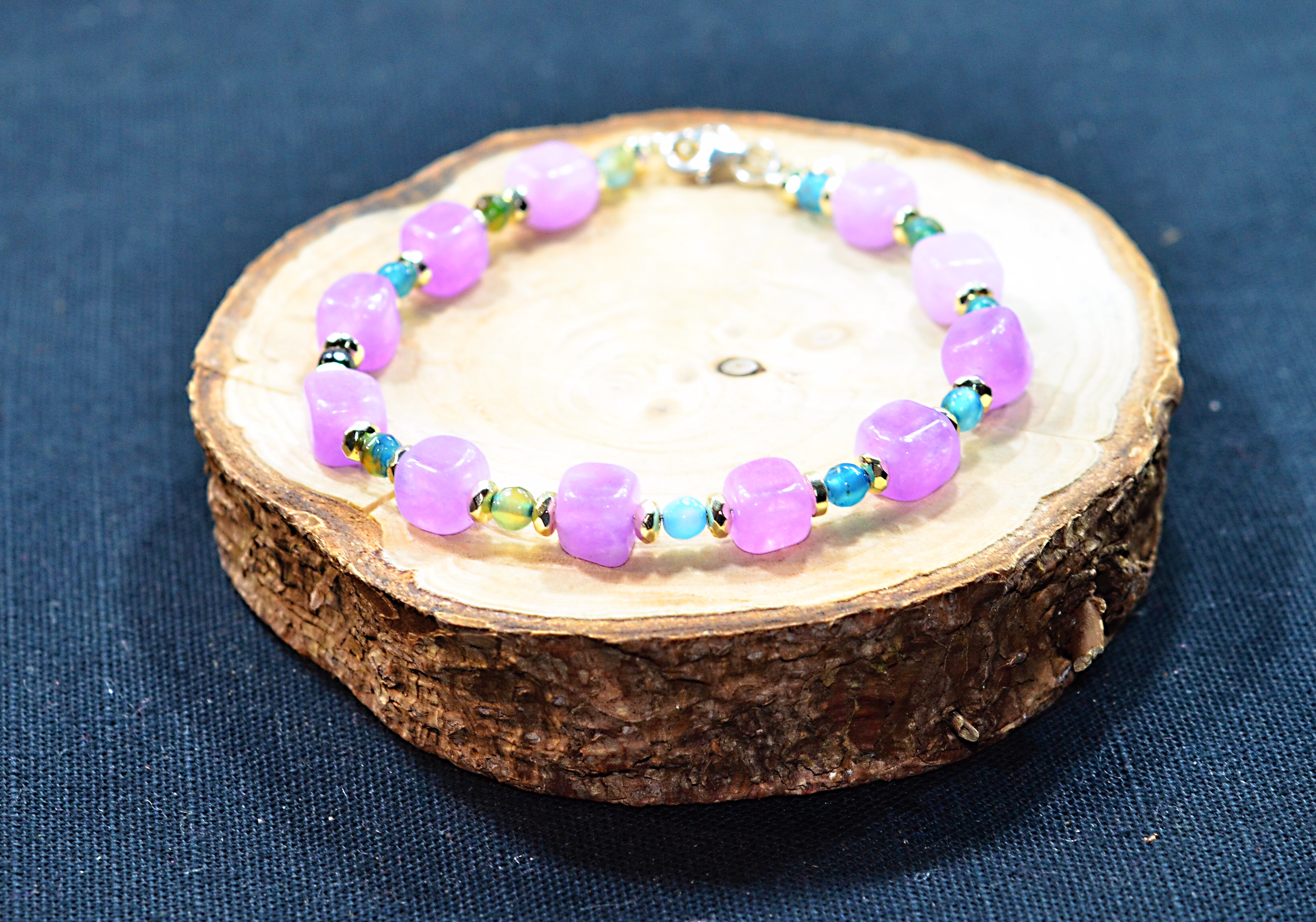 Biżuteria z kamieni naturalnych - bransoletka z ametystem - nr kat. 283a