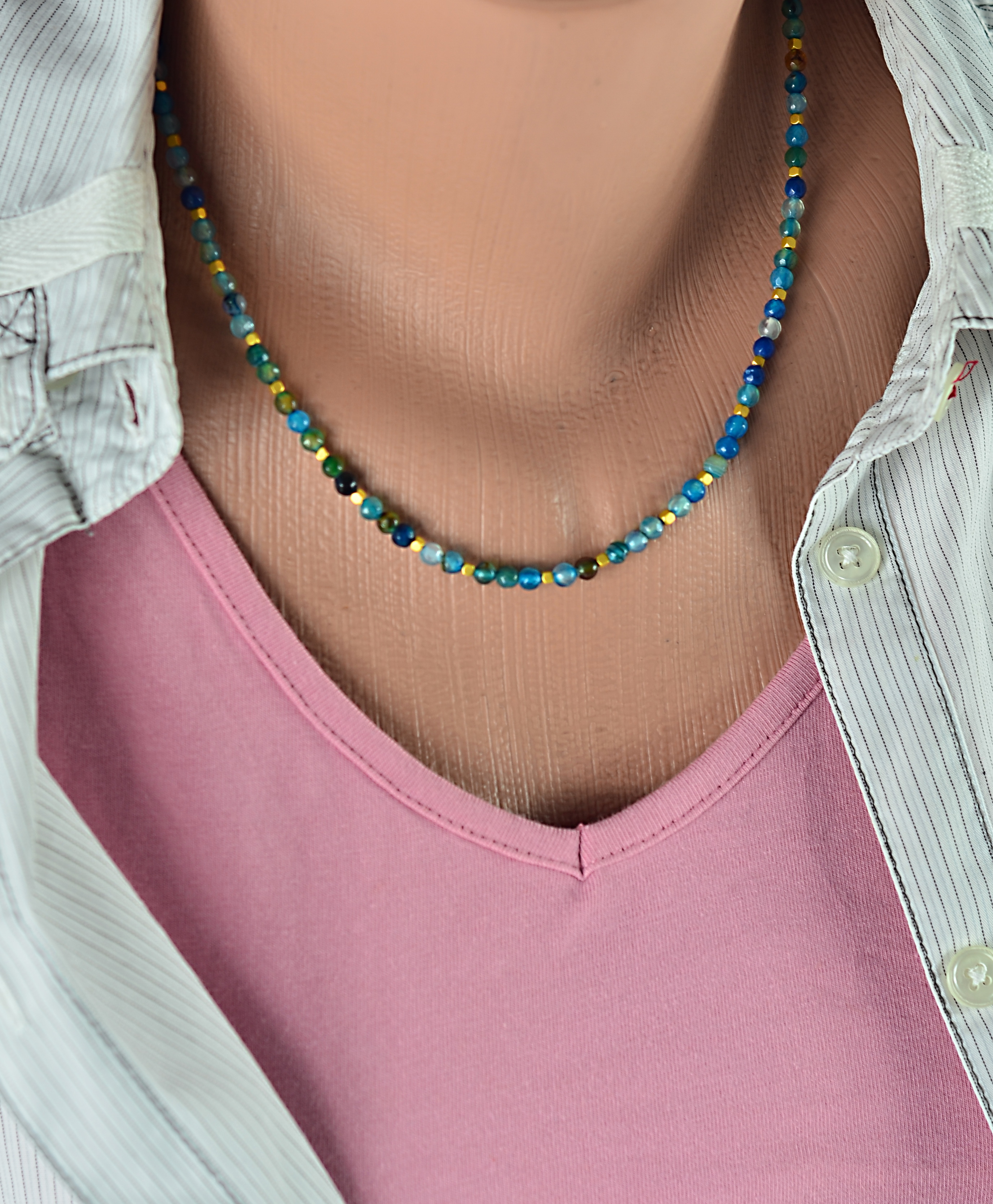 Biżuteria z kamieni naturalnych - naszyjnik z agatem - nr kat. 285