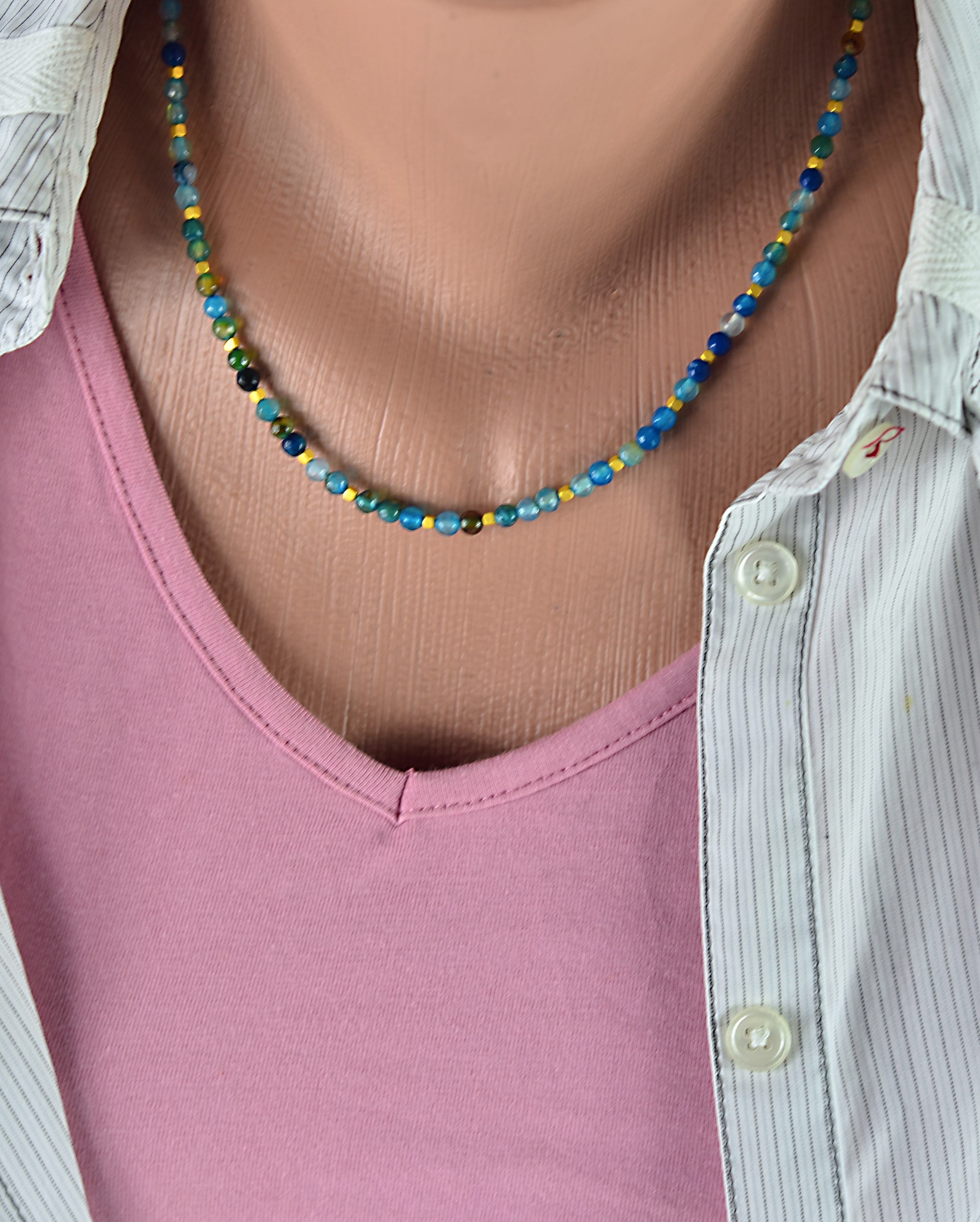 Biżuteria z kamieni naturalnych - naszyjnik z agatem - nr kat. 285