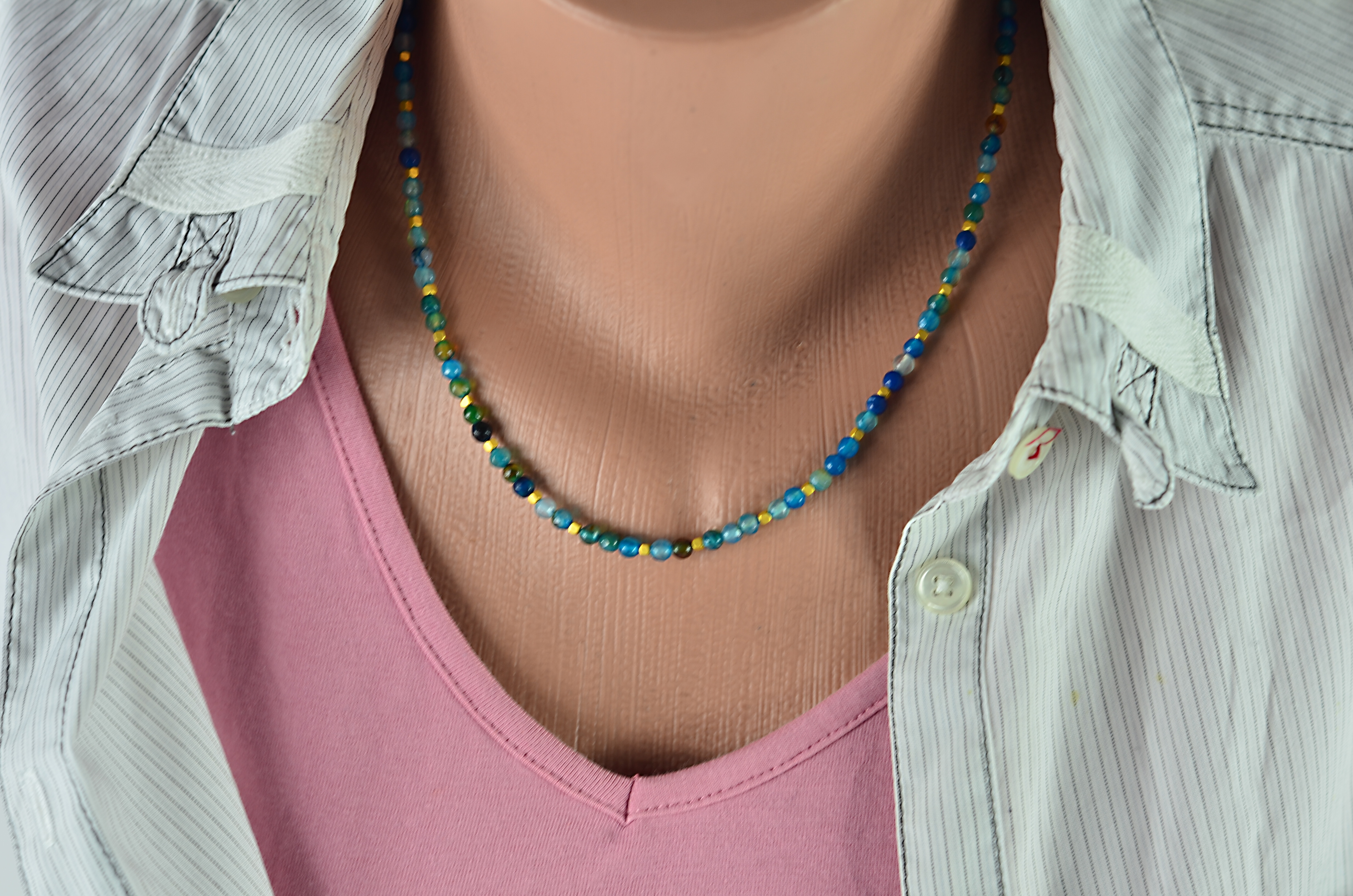 Biżuteria z kamieni naturalnych - naszyjnik z agatem - nr kat. 285