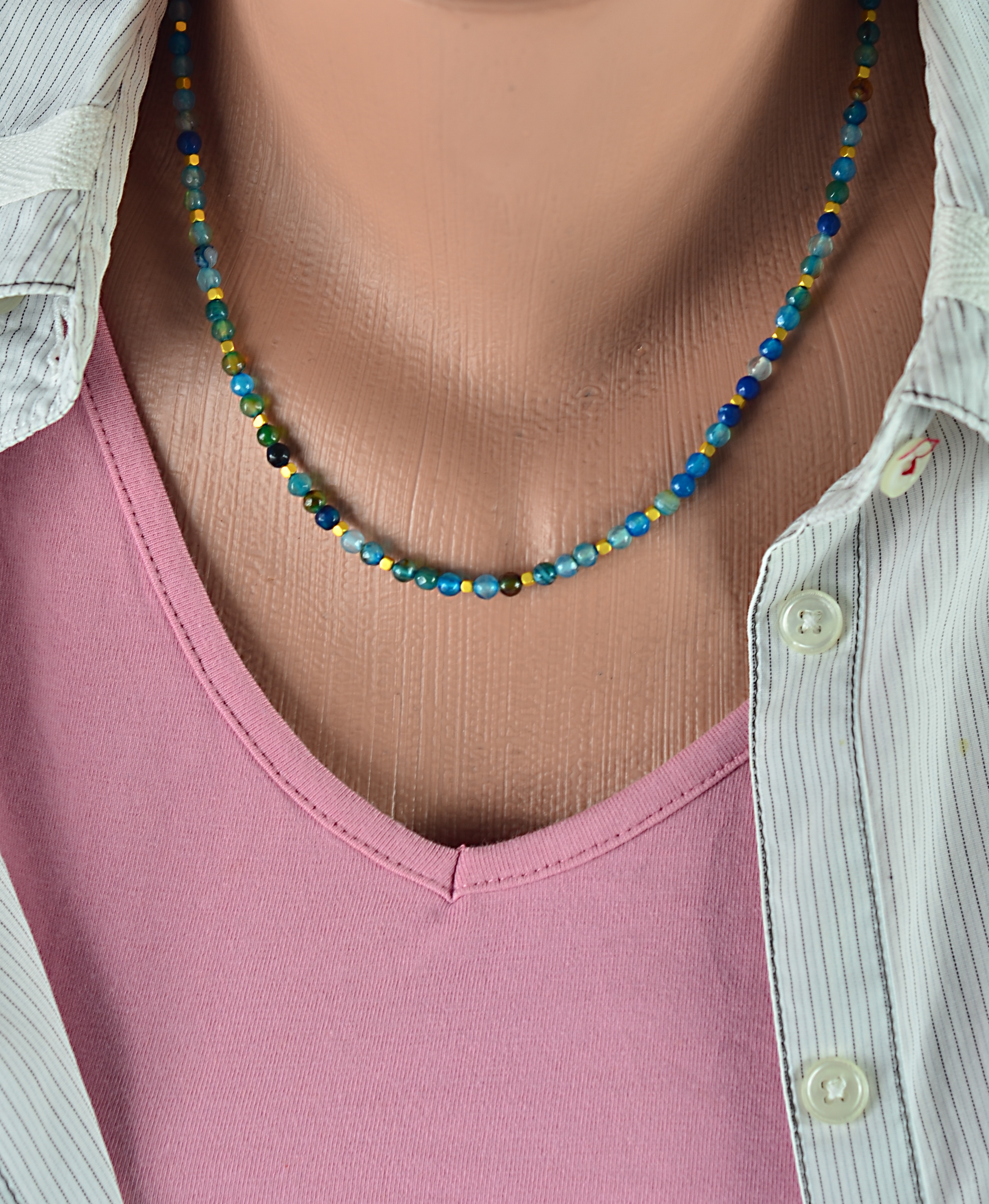 Naszyjnik i bransoletka z agatem - nr kat. 285, 285a