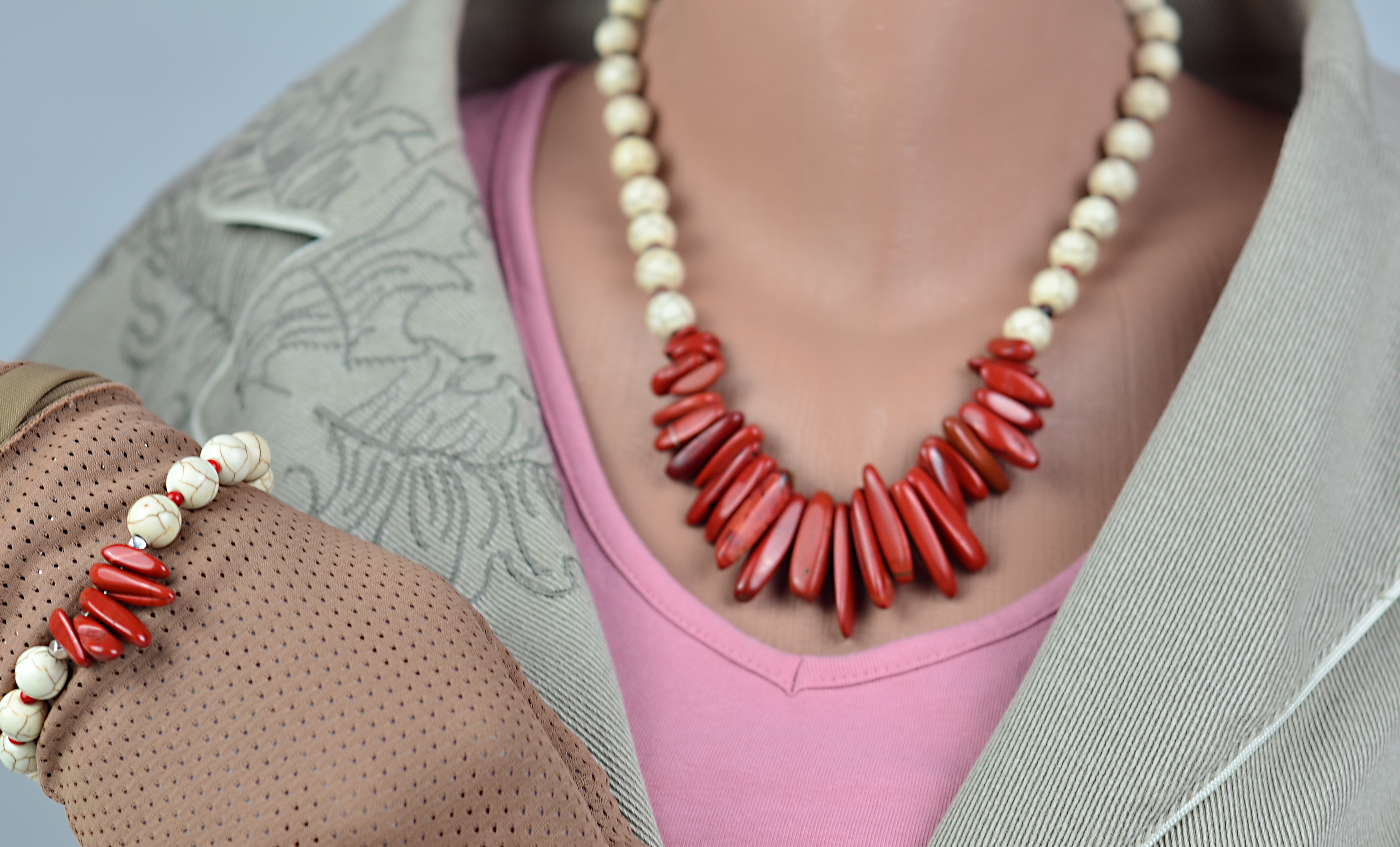 Naszyjnik i bransoletka z jaspisem - nr. 50, 50a