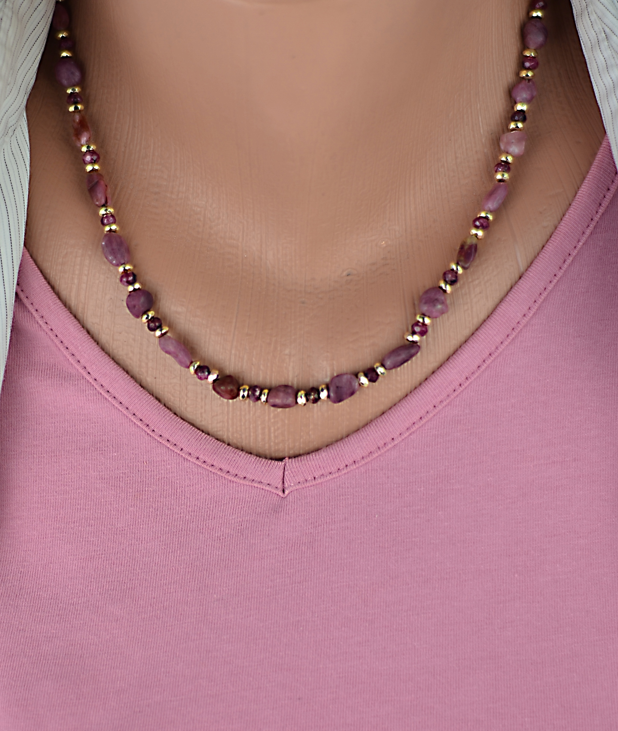 Naszyjnik i bransoletka z "rubinem z szafirem" - nr kat. 273, 273a