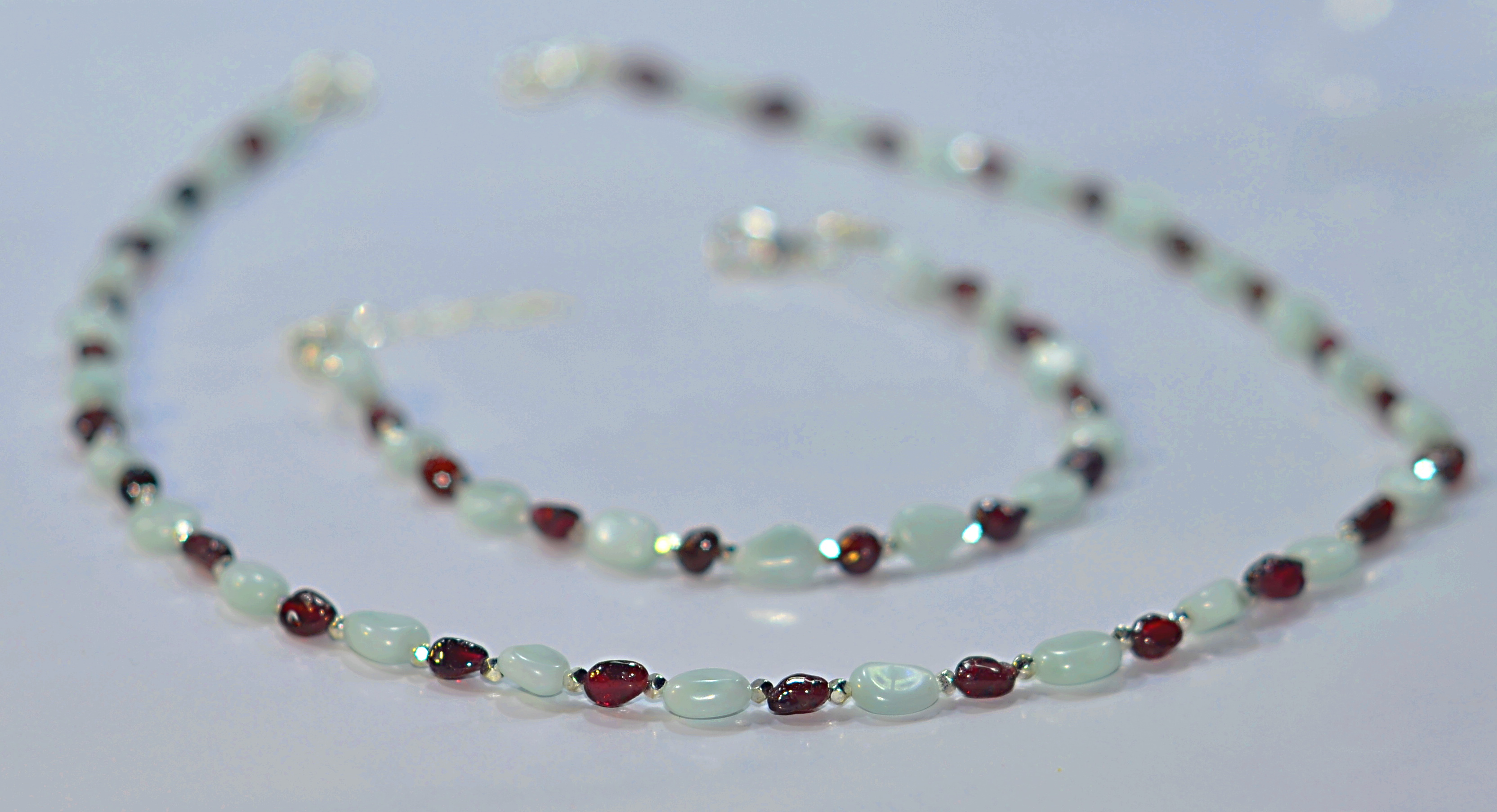 Naszyjnik i bransoletka z angelitem - nr kat. 208, 208a