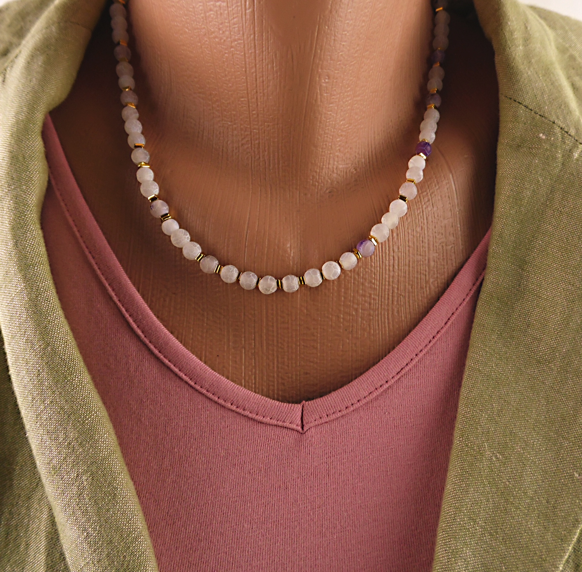 Naszyjnik i bransoletka z agatem - nr kat. 237, 237a