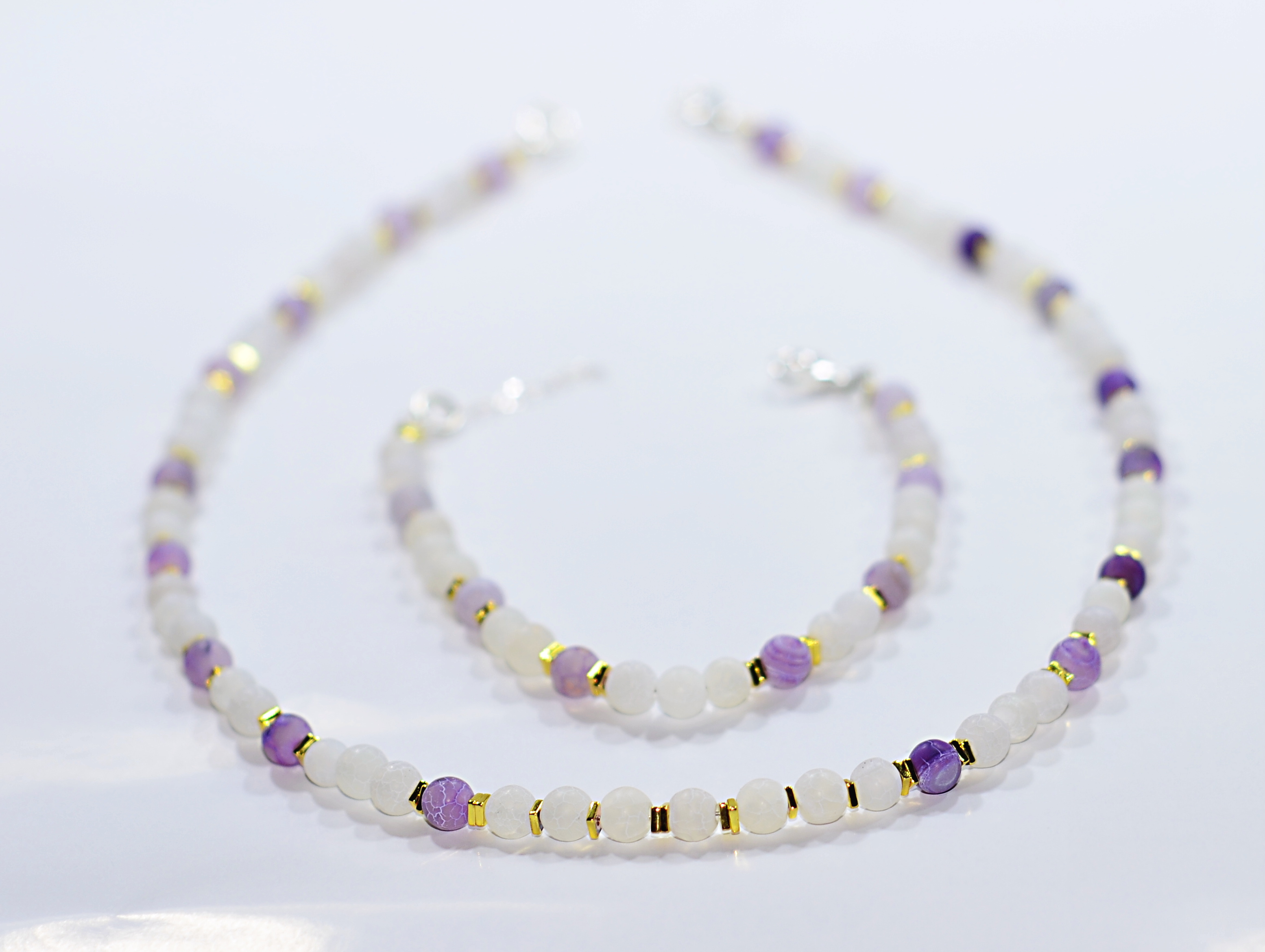 Naszyjnik i bransoletka z agatem - nr kat. 237, 237a