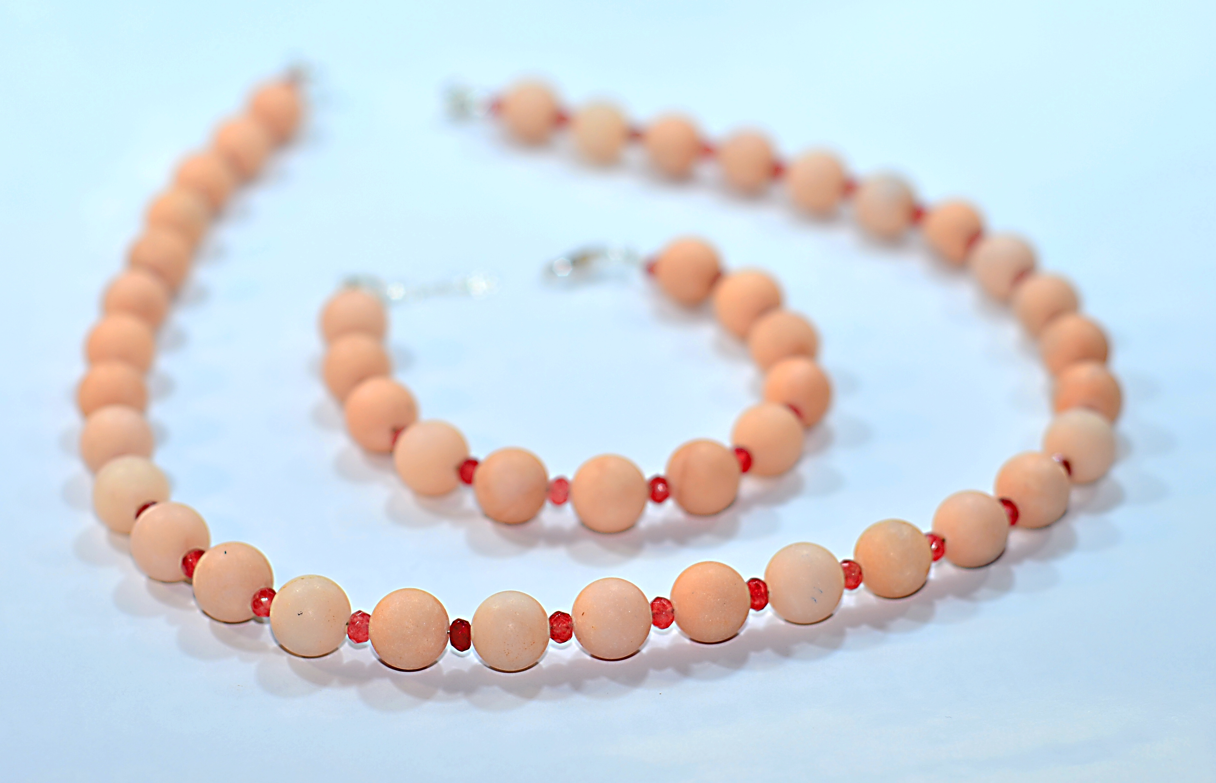 Naszyjnik i bransoletka z jadeitem - nr kat. 214, 214a