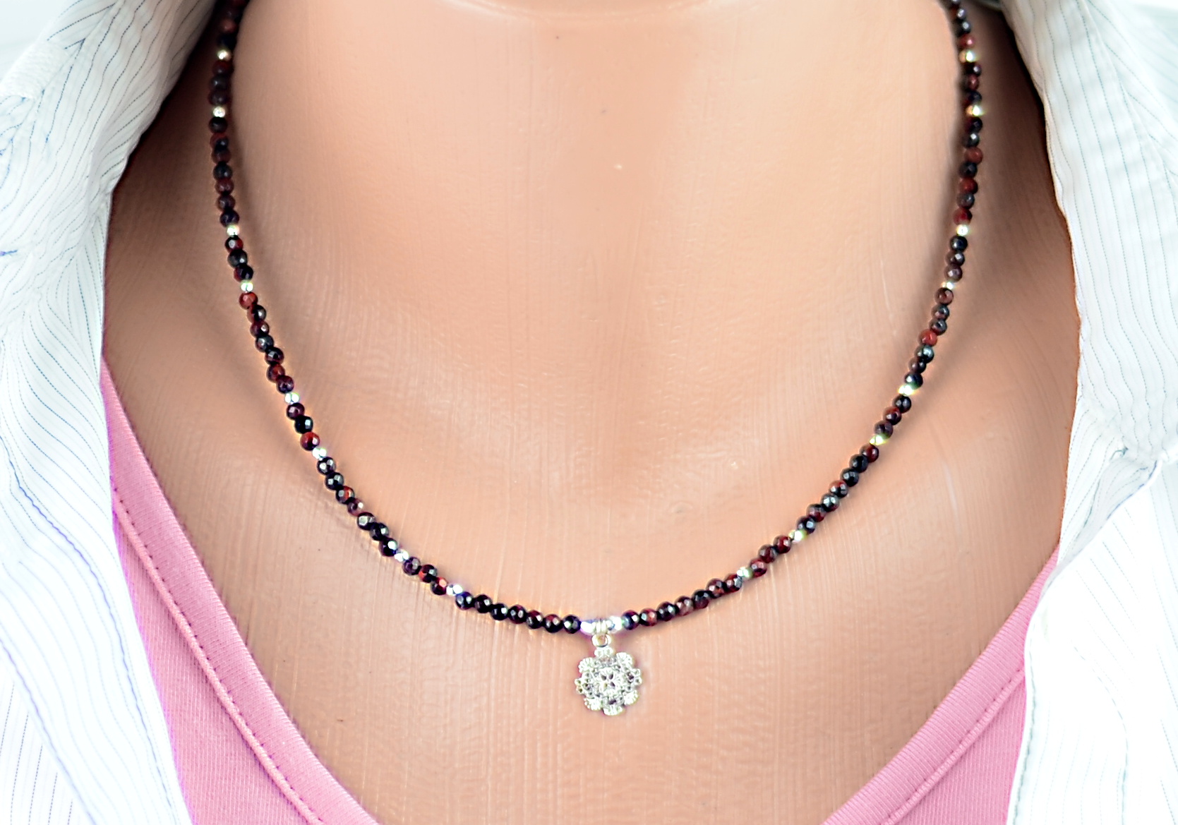 Naszyjnik i bransoletka z agatem - nr kat. 203, 203a