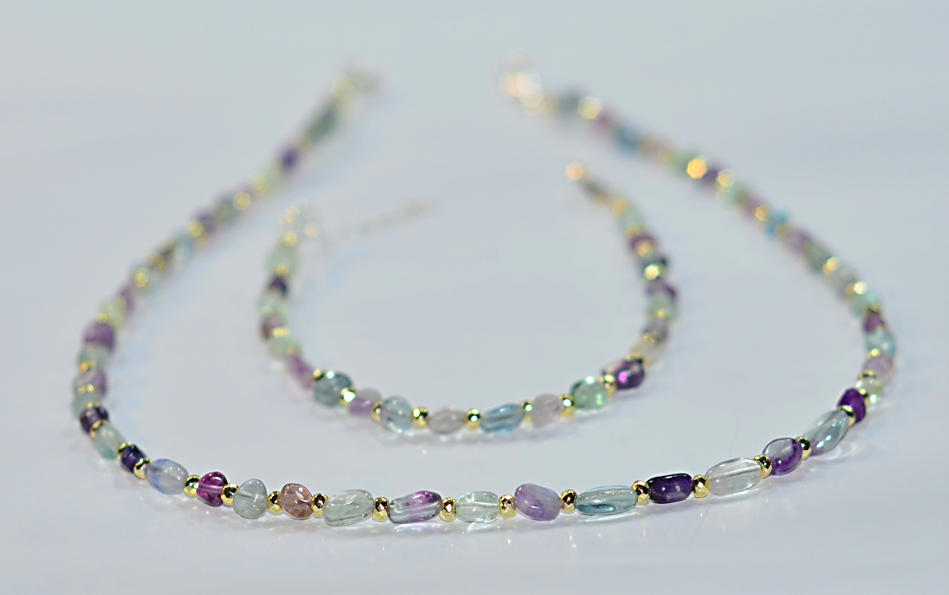 Naszyjnik i bransoletka z fluorytem - nr kat. 209, 209a