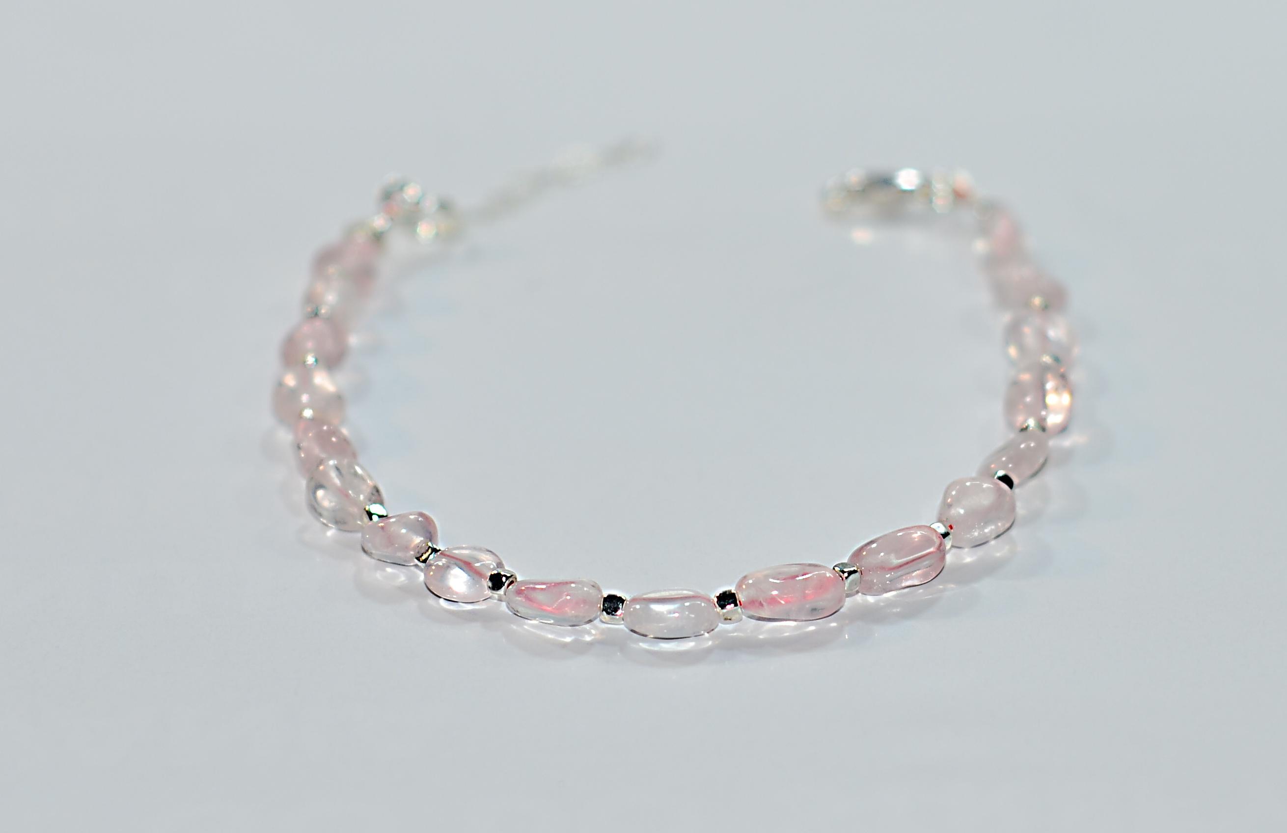 Naszyjnik i bransoletka z kwarcem różowym - nr kat. 210, 210a