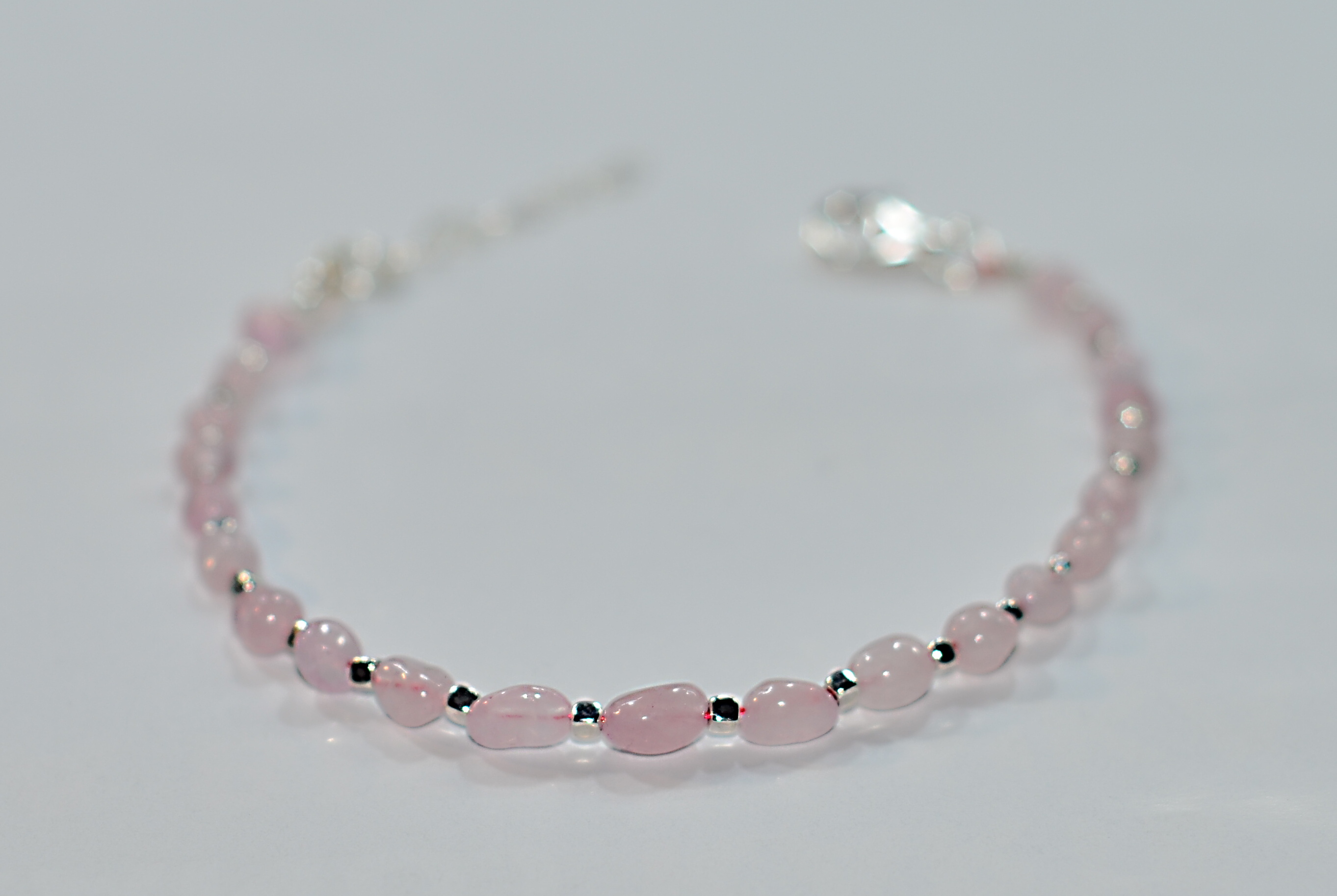 Naszyjnik i bransoletka z kwarcem różowym - 211, 211a