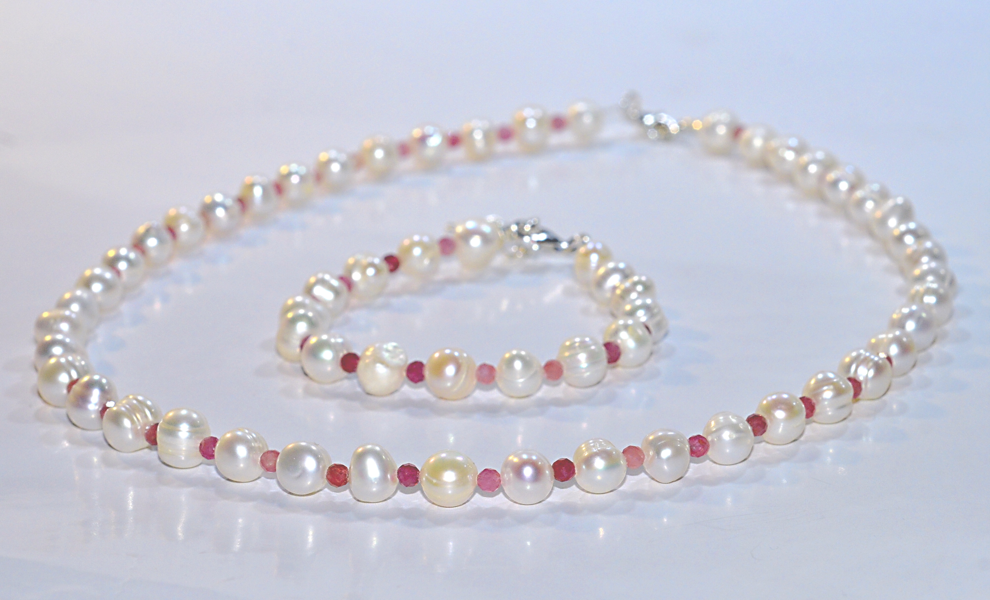 Naszyjnik i bransoletka z perłami - nr kat. 109, 109a