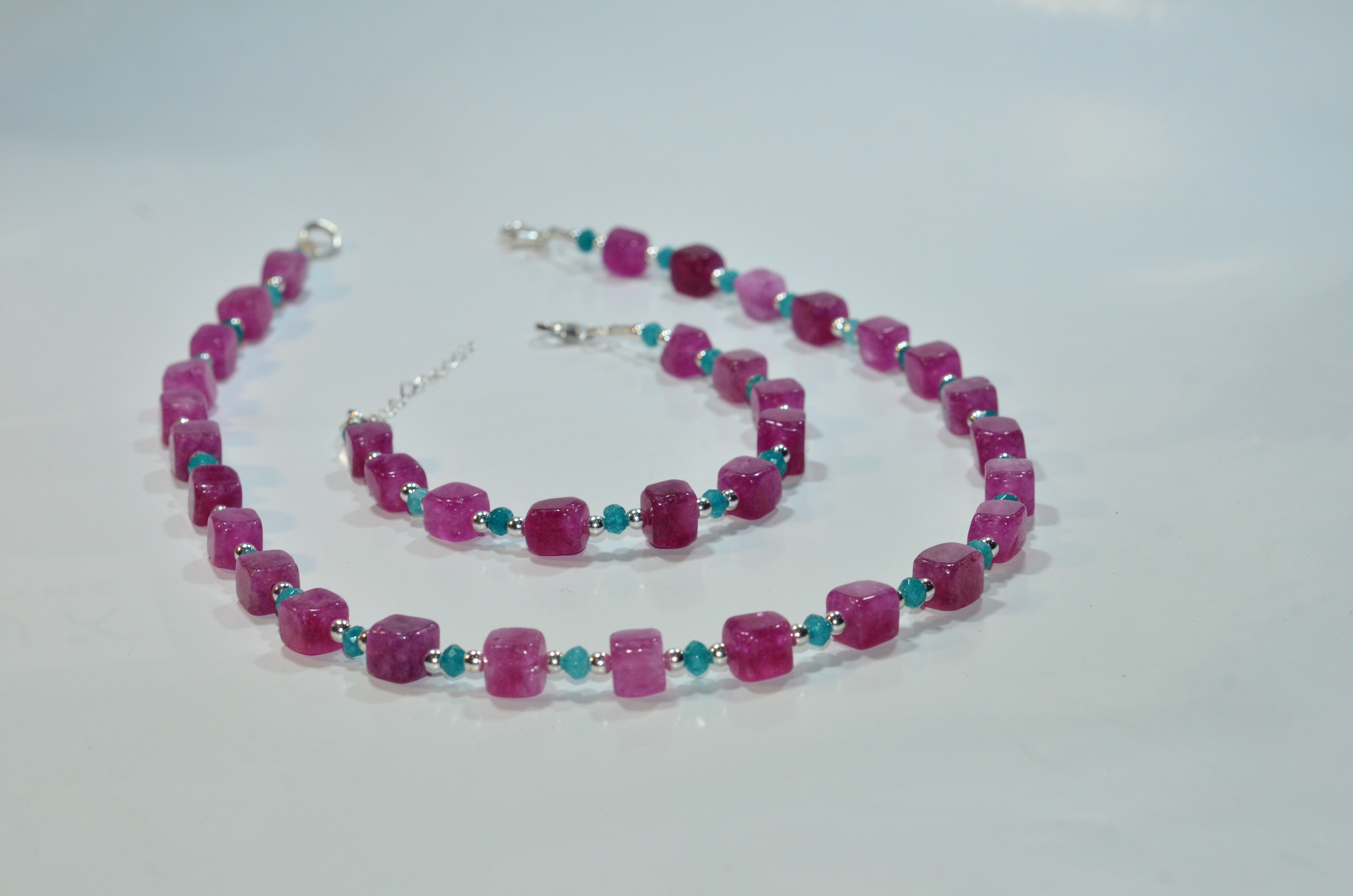 Naszyjnik i bransoletka z agatem - nr kat. 116, 116a