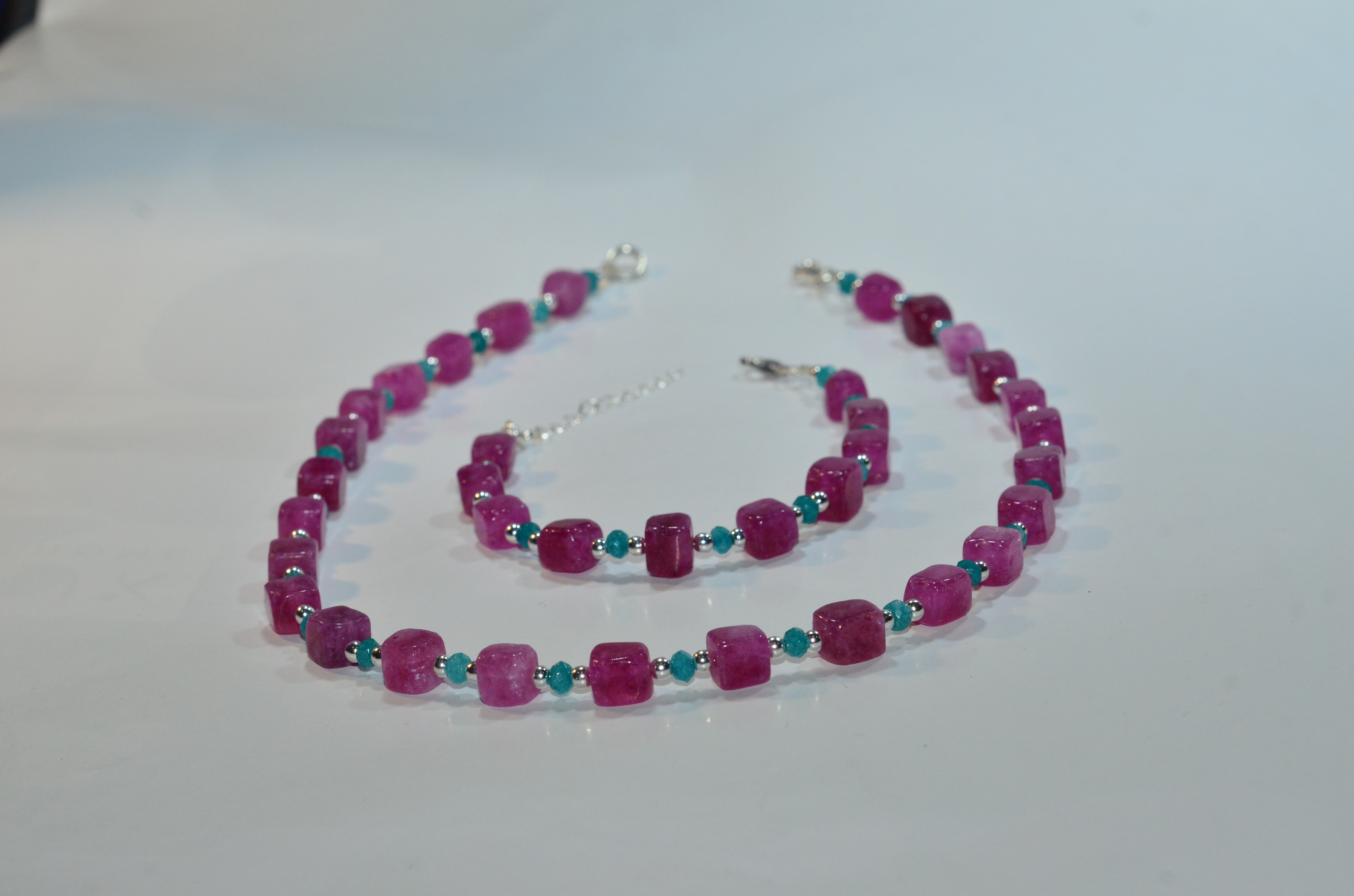 Naszyjnik i bransoletka z agatem - nr kat. 116, 116a