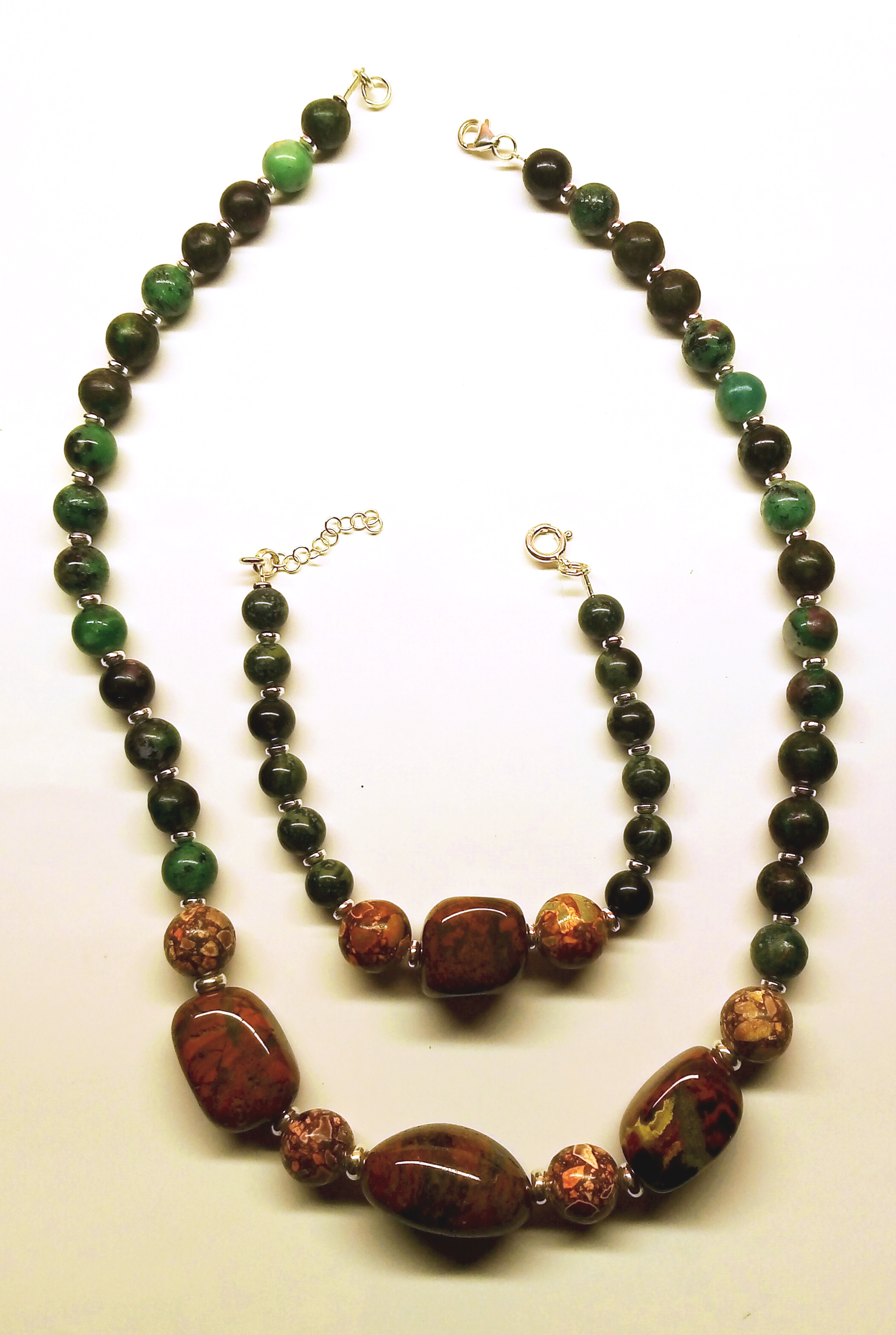 Naszyjnik i bransoletka z jaspisem - nr kat. 71, 71a