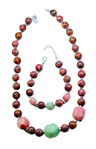 Naszyjnik i bransoletka z howlitem - nr kat. 54, 54a