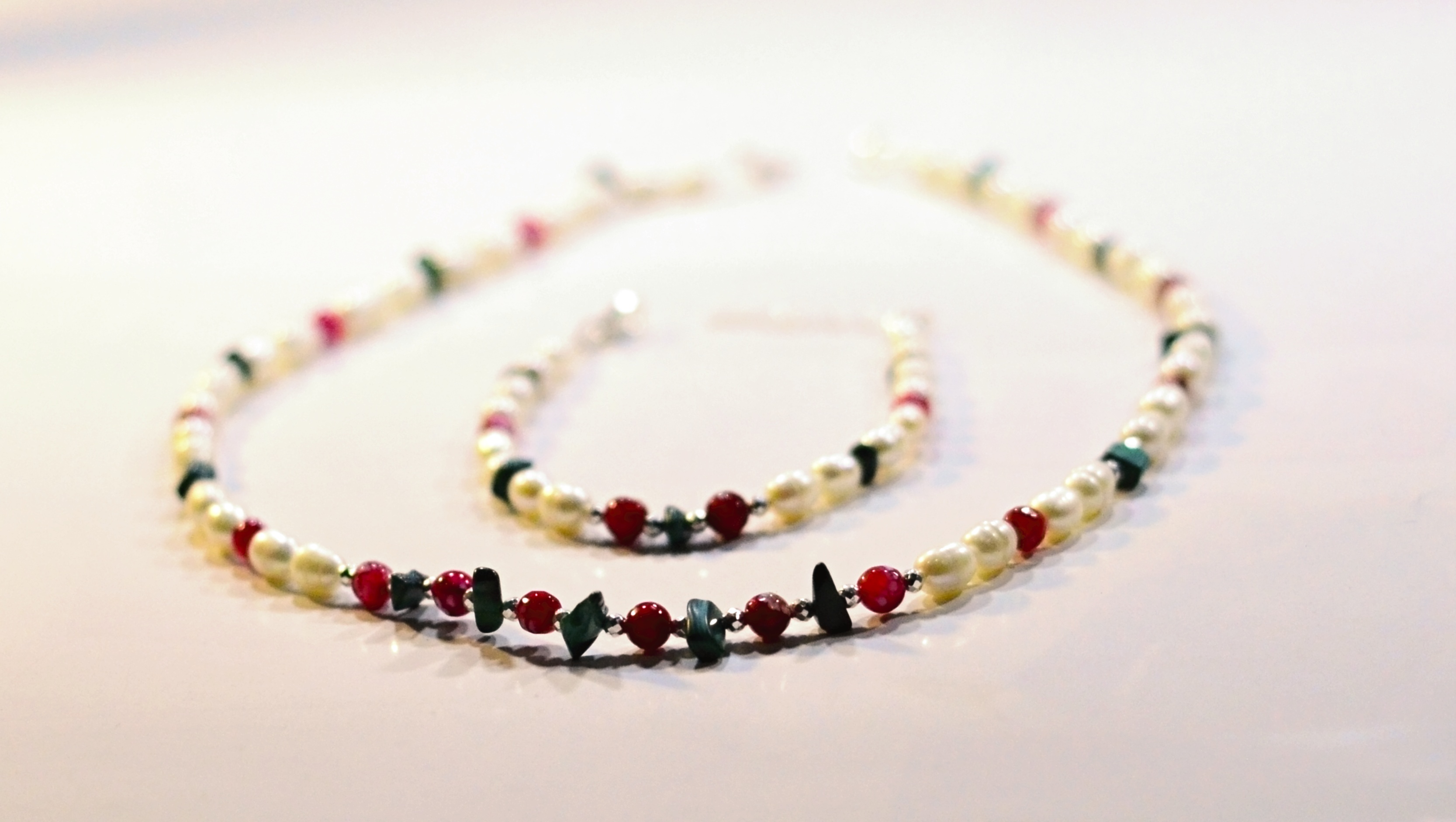 Naszyjnik i bransoletka z perłami - nr kat. 46, 46a