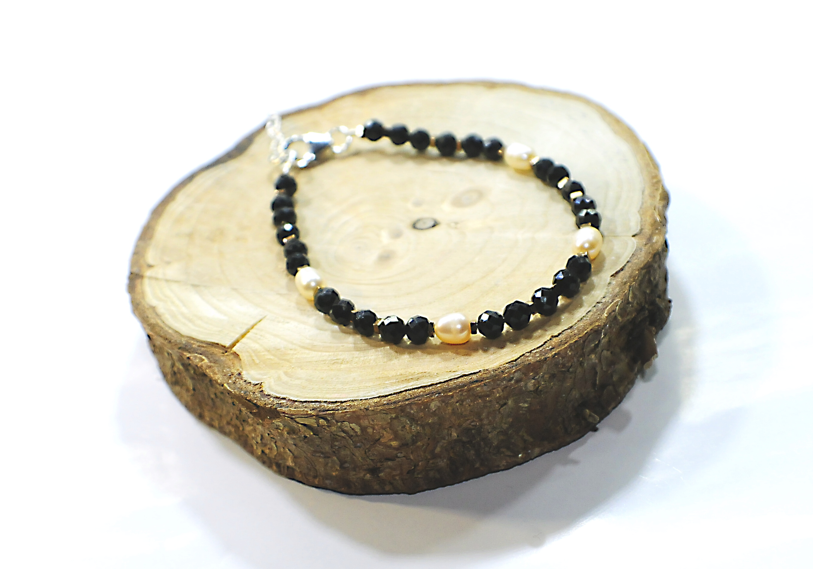 Bransoletka z turmalinem i perłą - nr kat. 371a