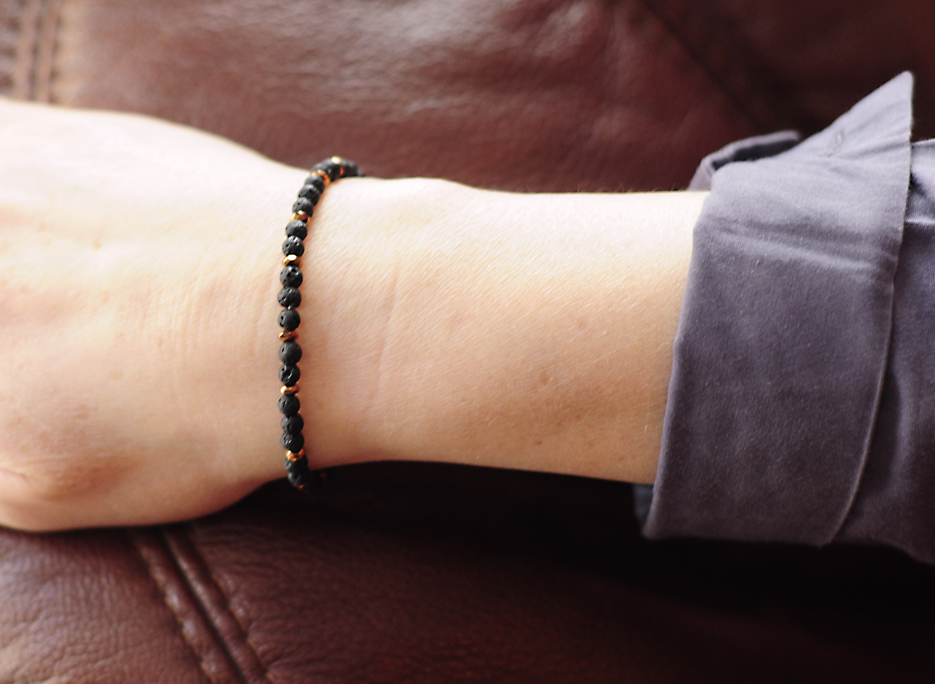 Bransoletka z lawą wulakniczną - nr kat. 368a